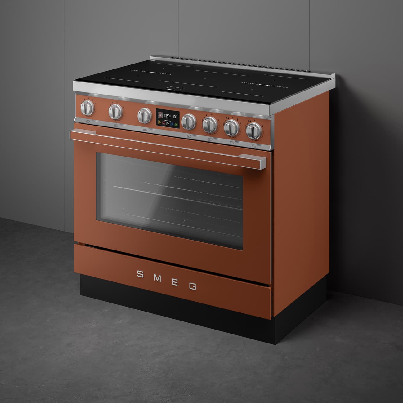SMEG CPF90I1PAC2 fornuis, Amber Clay (afbeelding 4 van 10)