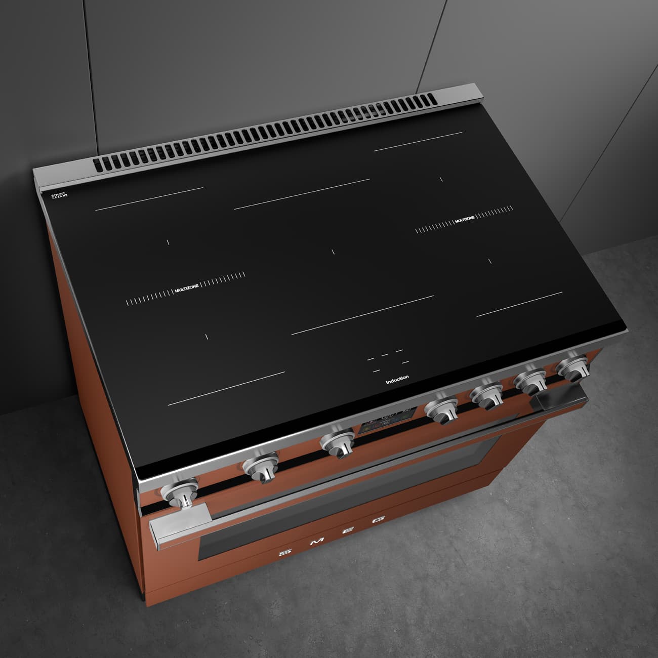 SMEG CPF90I1PAC2 fornuis, Amber Clay (afbeelding 7 van 10)