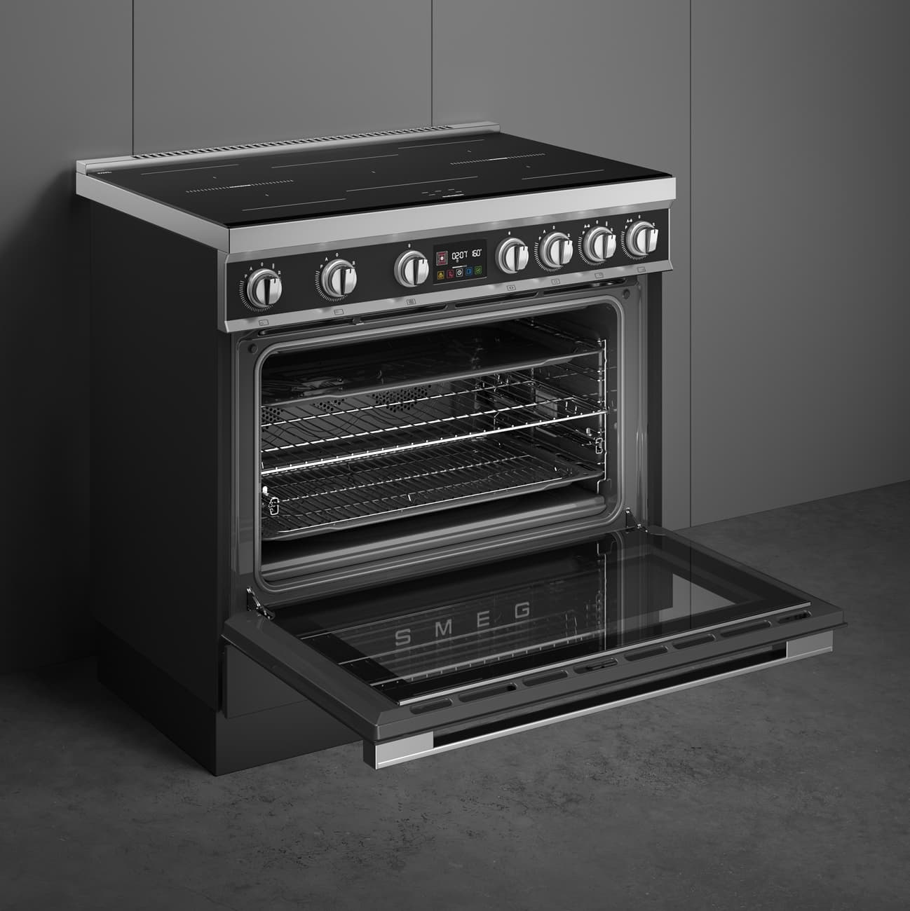 SMEG CPF90I1PAN2 fornuis, Antraciet (afbeelding 5 van 9)