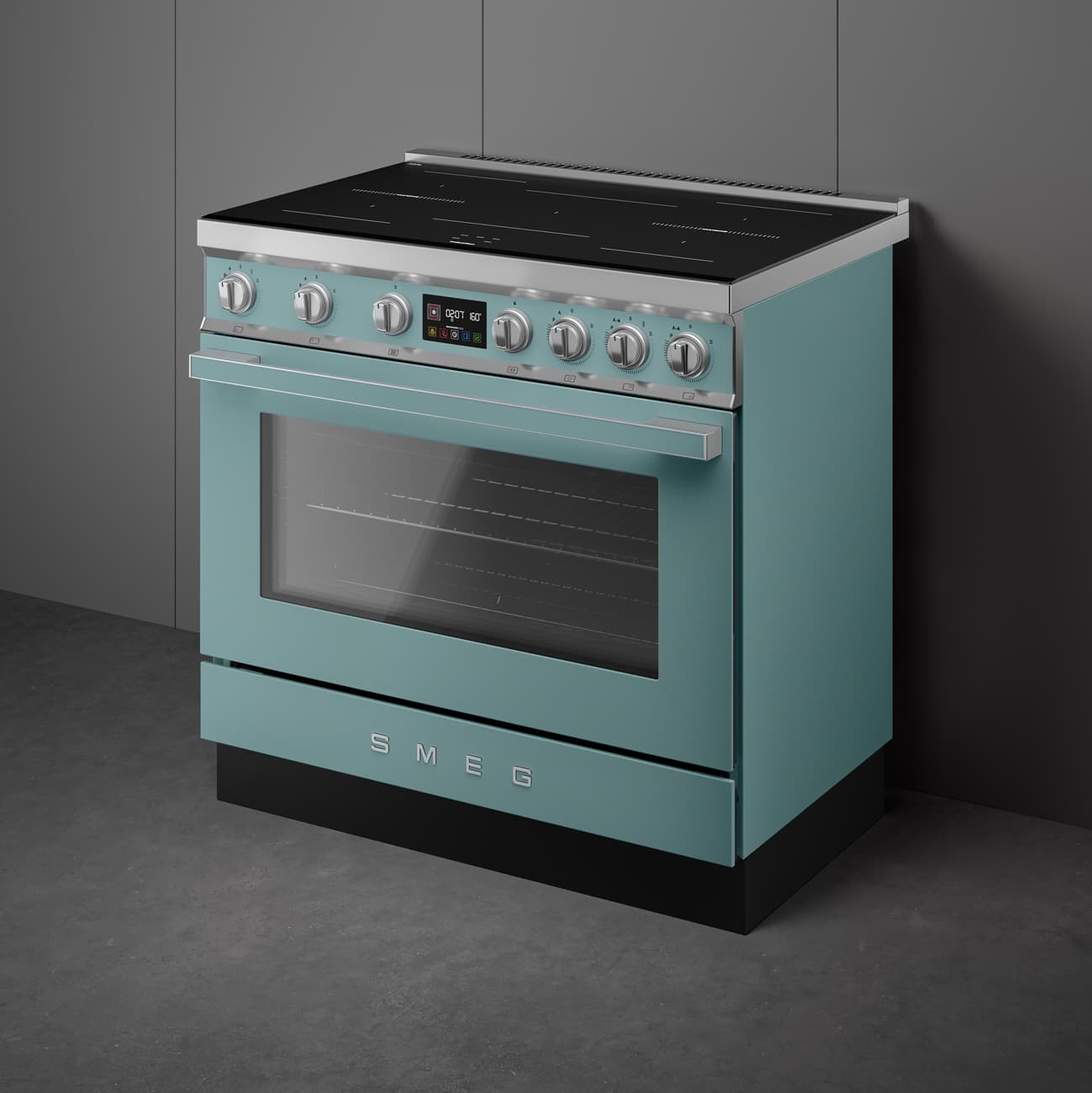 SMEG CPF90I1PEG2 fornuis, Emerald green (afbeelding 3 van 9)