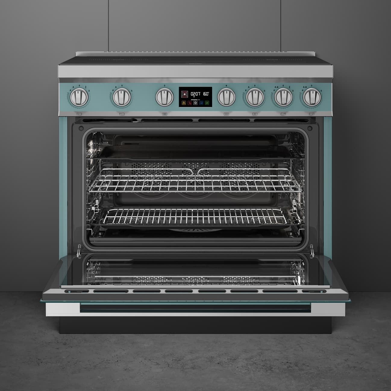 SMEG CPF90I1PEG2 fornuis, Emerald green (afbeelding 4 van 9)