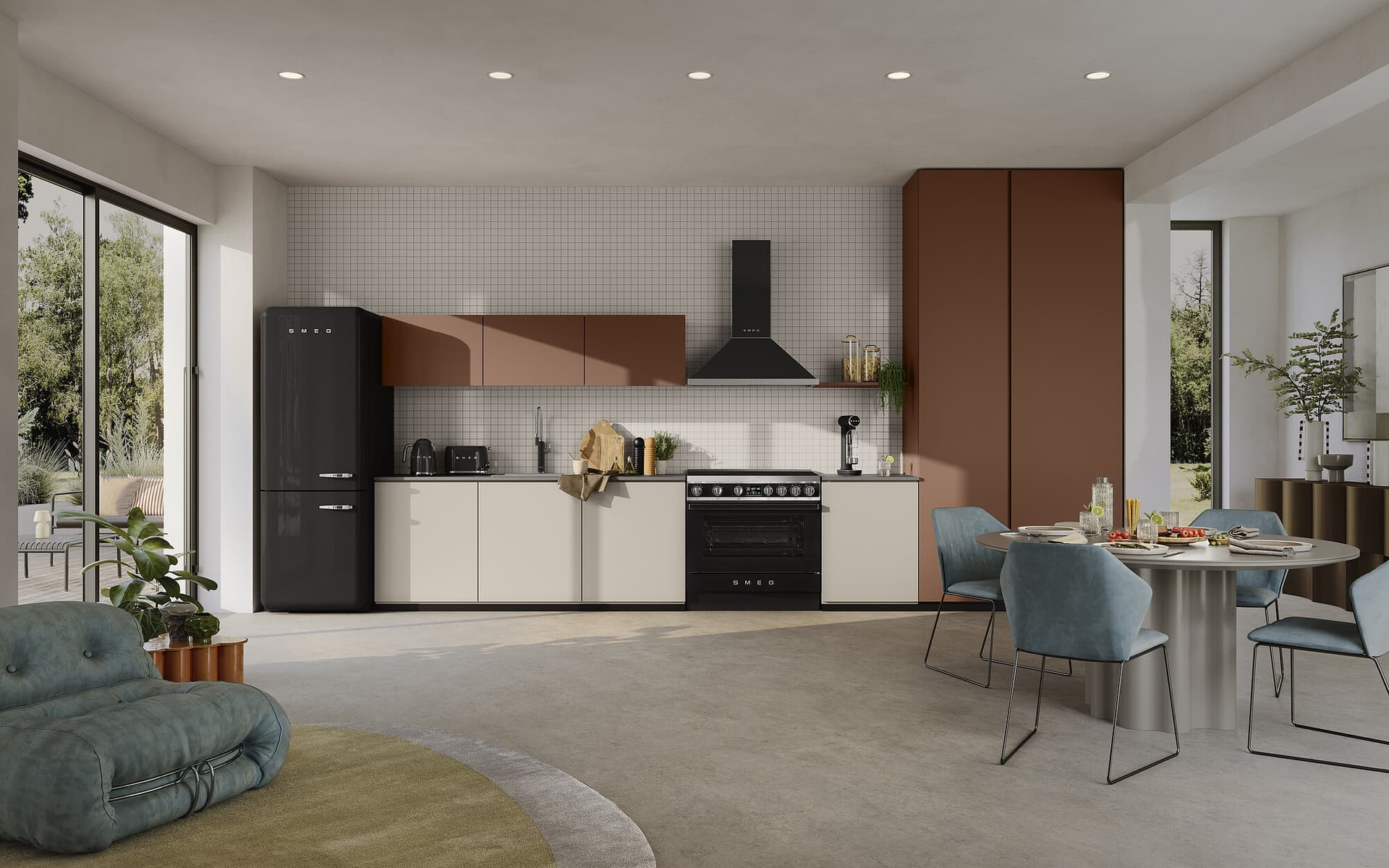 SMEG CPF90I1PBL2 fornuis, Zwart (afbeelding 2 van 9)