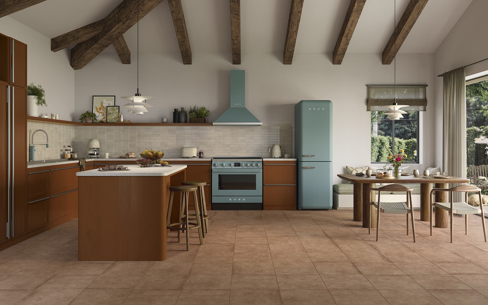 SMEG CPF90I1PEG2 fornuis, Emerald green (afbeelding 2 van 9)