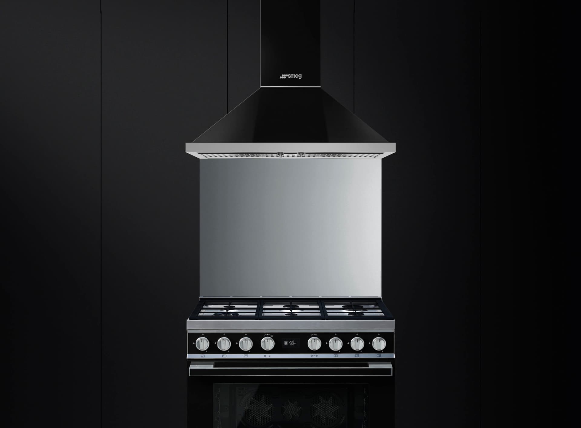 SMEG KPF9BL wand afzuigkap, Zwart (afbeelding 3 van 4)