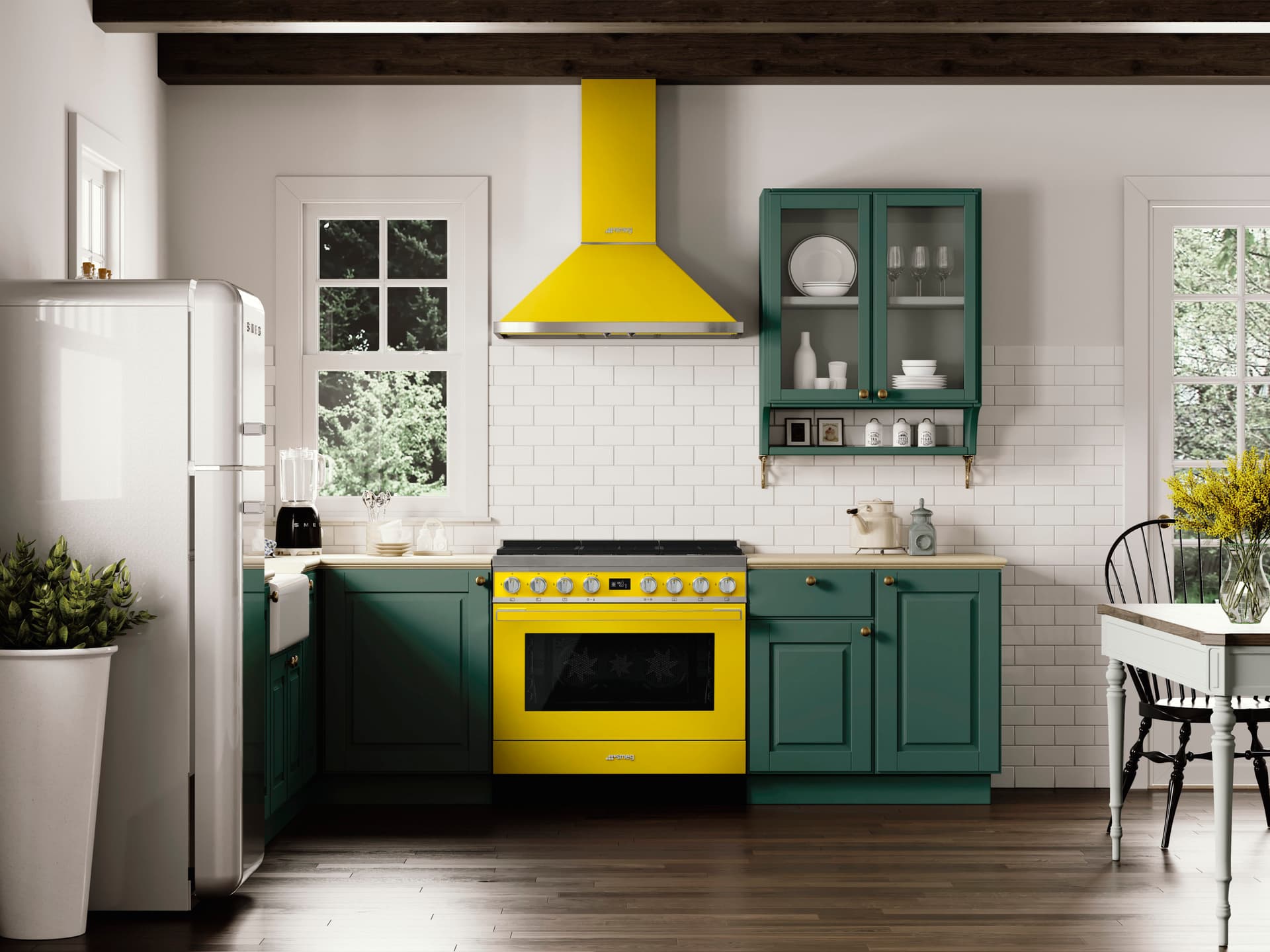 SMEG CPF9IPYW fornuis, Geel (afbeelding 4 van 5)