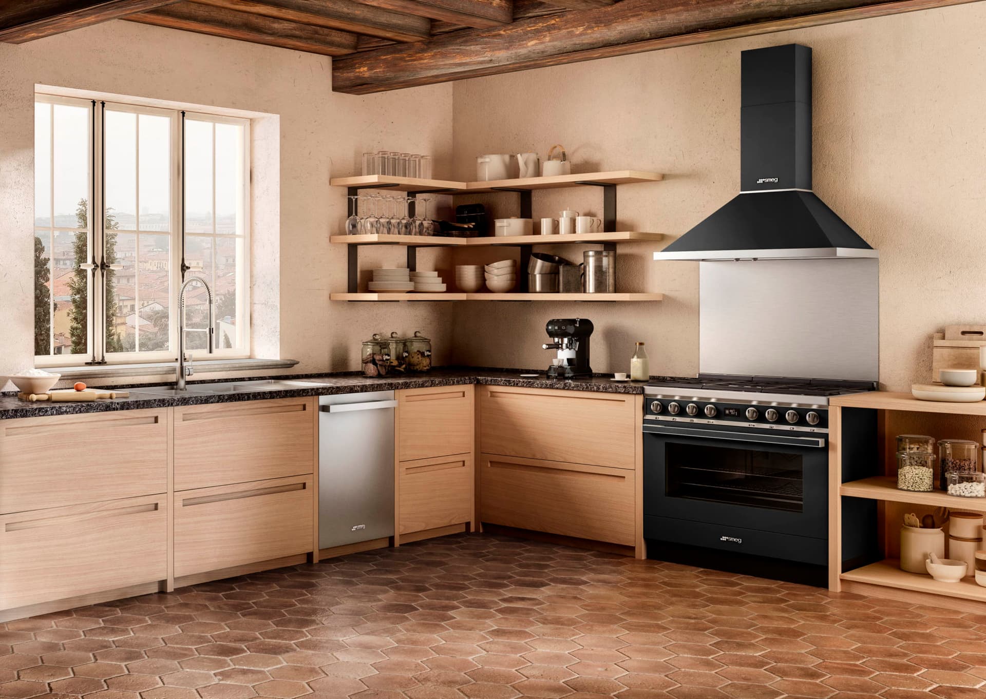 SMEG CPF9IPAN fornuis, Antraciet (afbeelding 2 van 4)