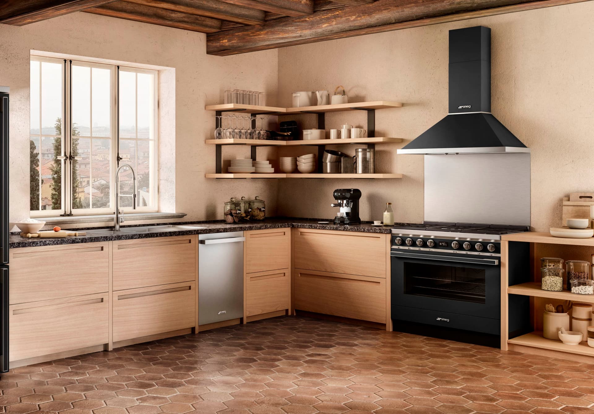 SMEG CPF92IMA fornuis, Antraciet (afbeelding 3 van 5)