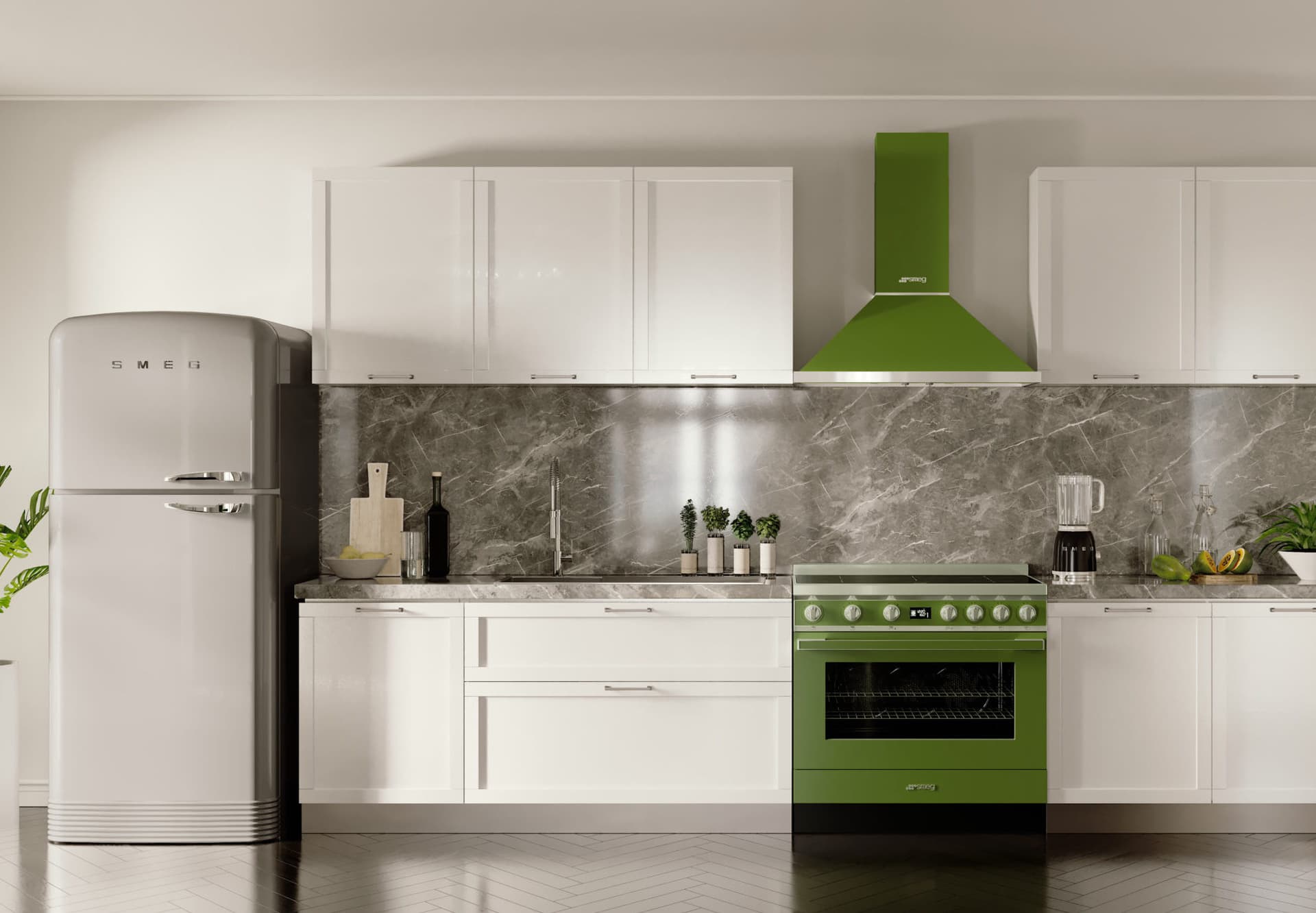 SMEG KPF9OG wand afzuigkap, Olijf groen (afbeelding 2 van 4)