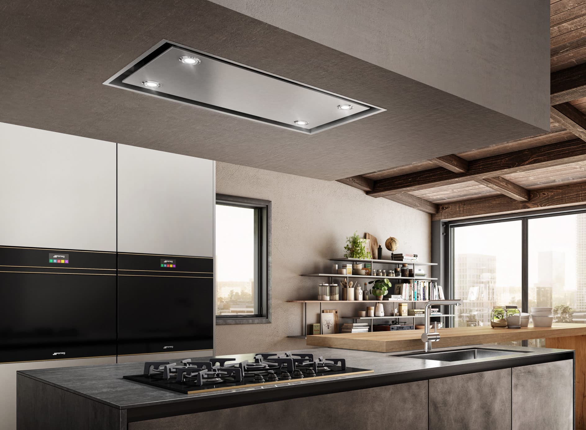 SMEG KSCB94WH plafond unit afzuigkap, Wit (afbeelding 2 van 4)