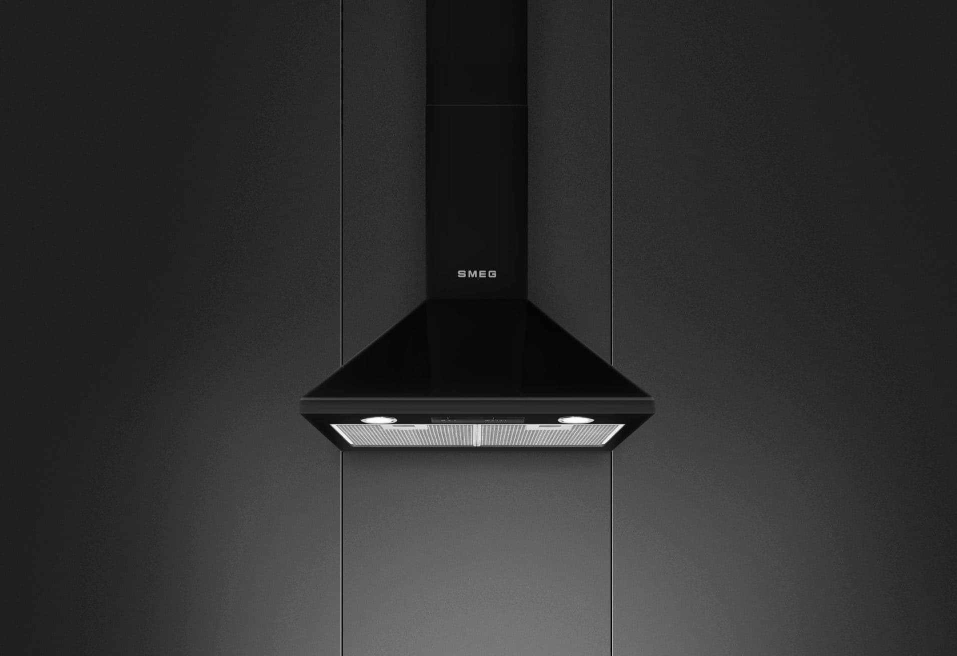SMEG KSED65NEE wand afzuigkap, Zwart (afbeelding 2 van 3)