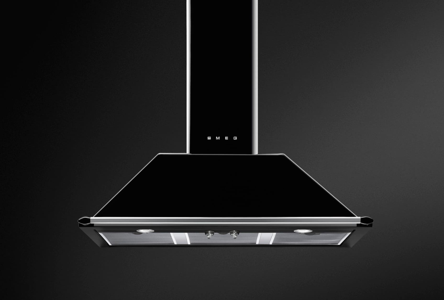 SMEG KT100BLE wand afzuigkap, Zwart (afbeelding 3 van 4)