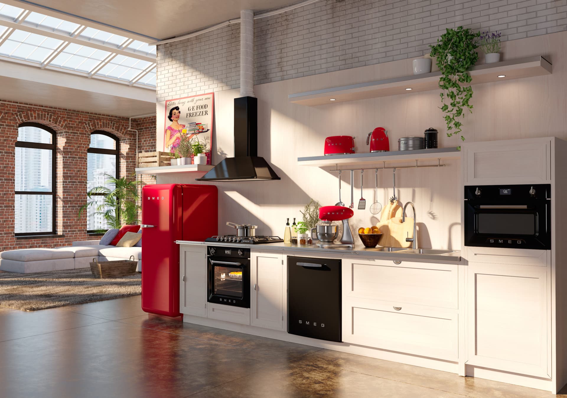 SMEG SO4902M1N combi-magnetron oven, Zwart (afbeelding 4 van 6)