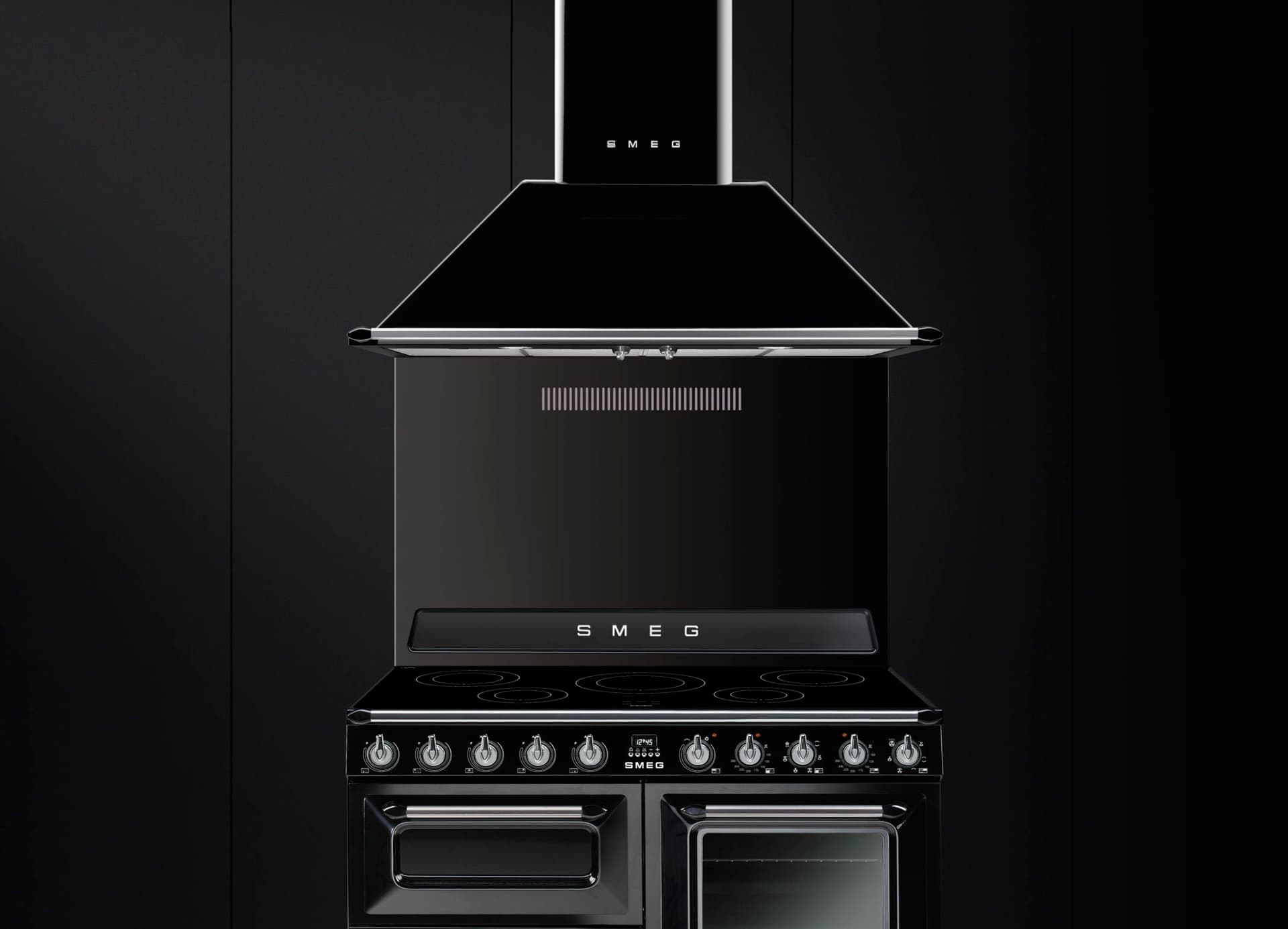 SMEG KT110BLE wand afzuigkap, Zwart (afbeelding 3 van 4)