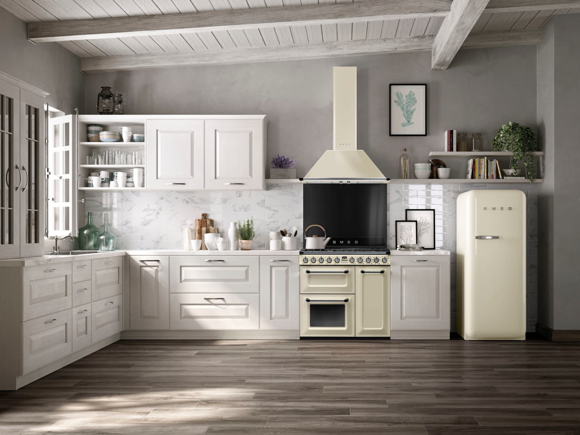 SMEG TR93IP2 inductie fornuis crème (afbeelding 2 van 4)