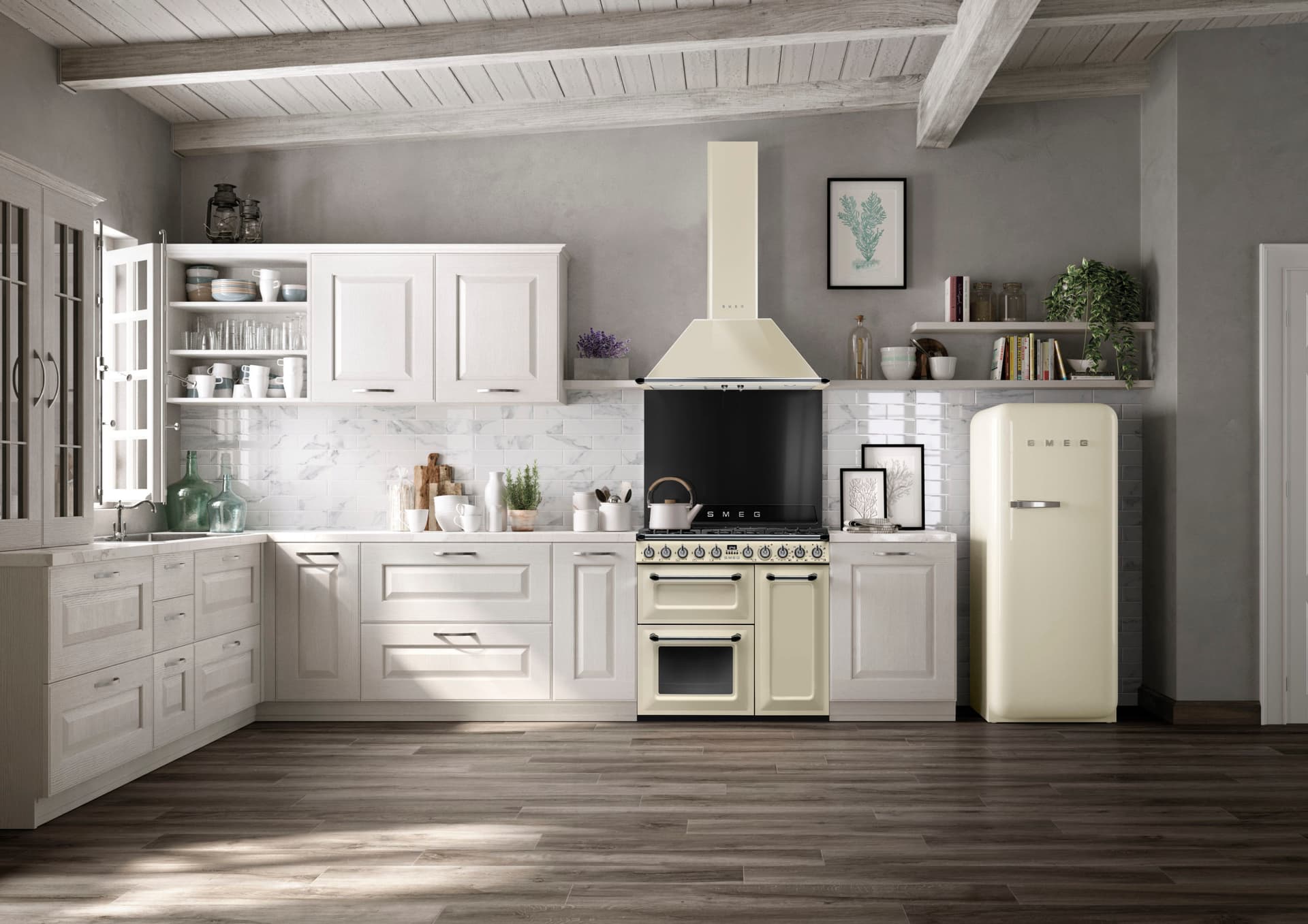 SMEG TR103IP2 inductie fornuis crème (afbeelding 2 van 3)