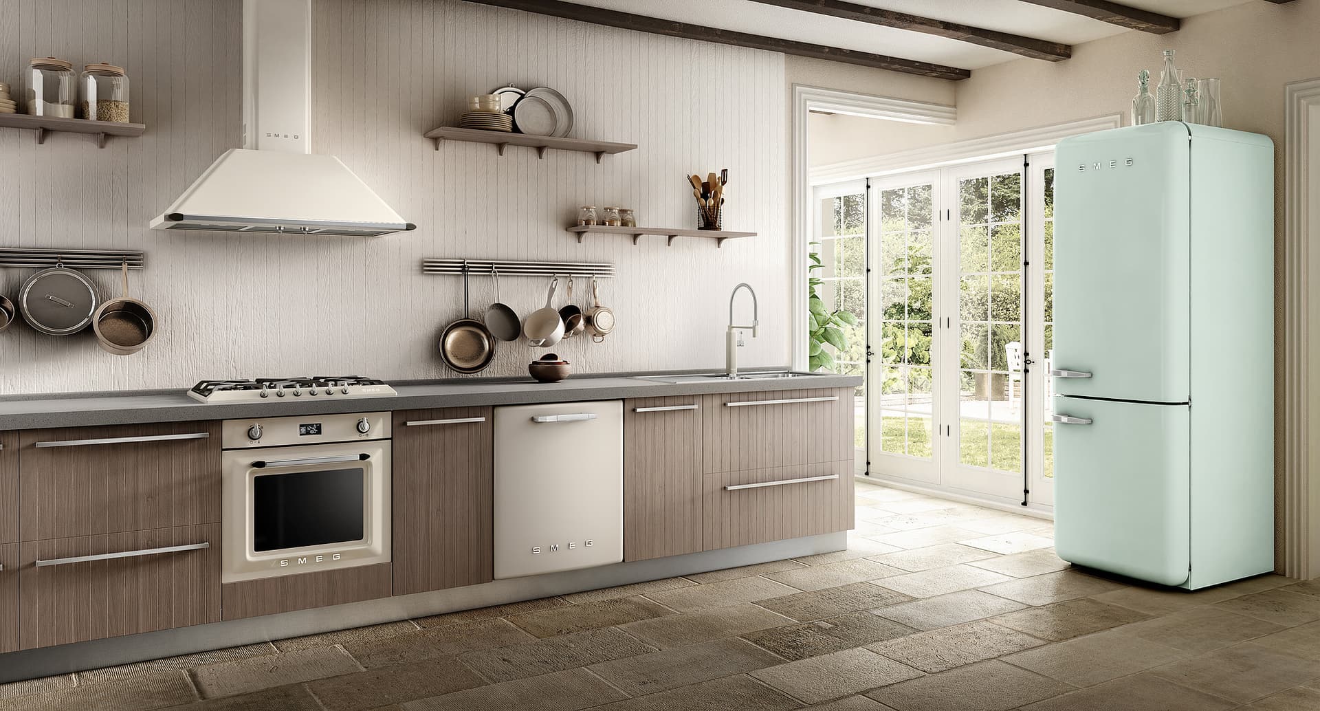 SMEG SF6905P1 oven, Creme (afbeelding 2 van 5)