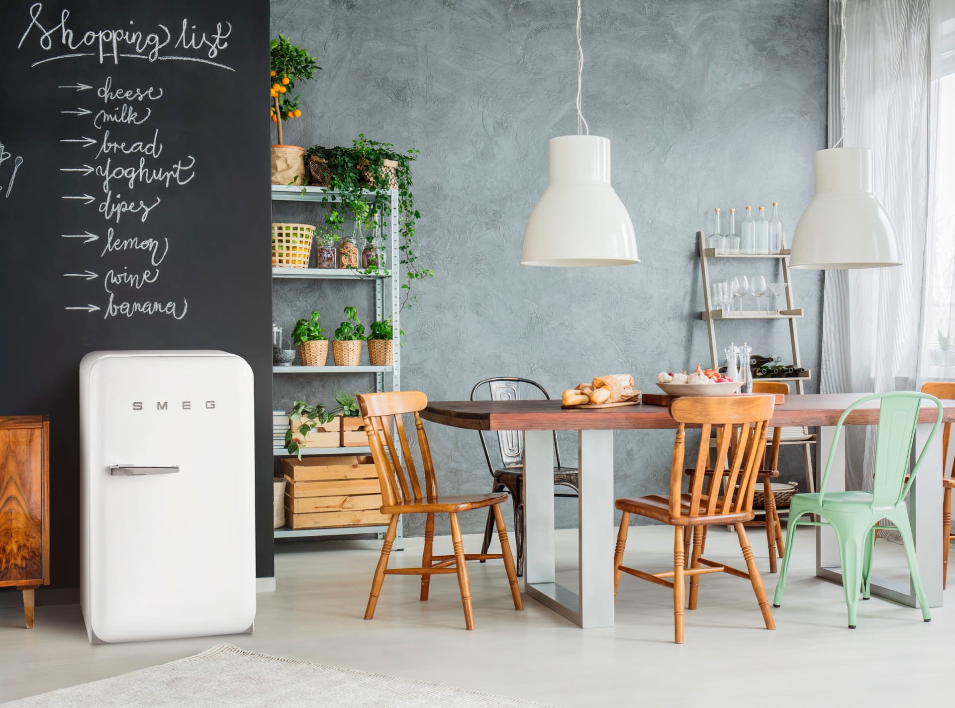 SMEG FAB10HRWH6 retro koelkast, Wit (afbeelding 2 van 4)