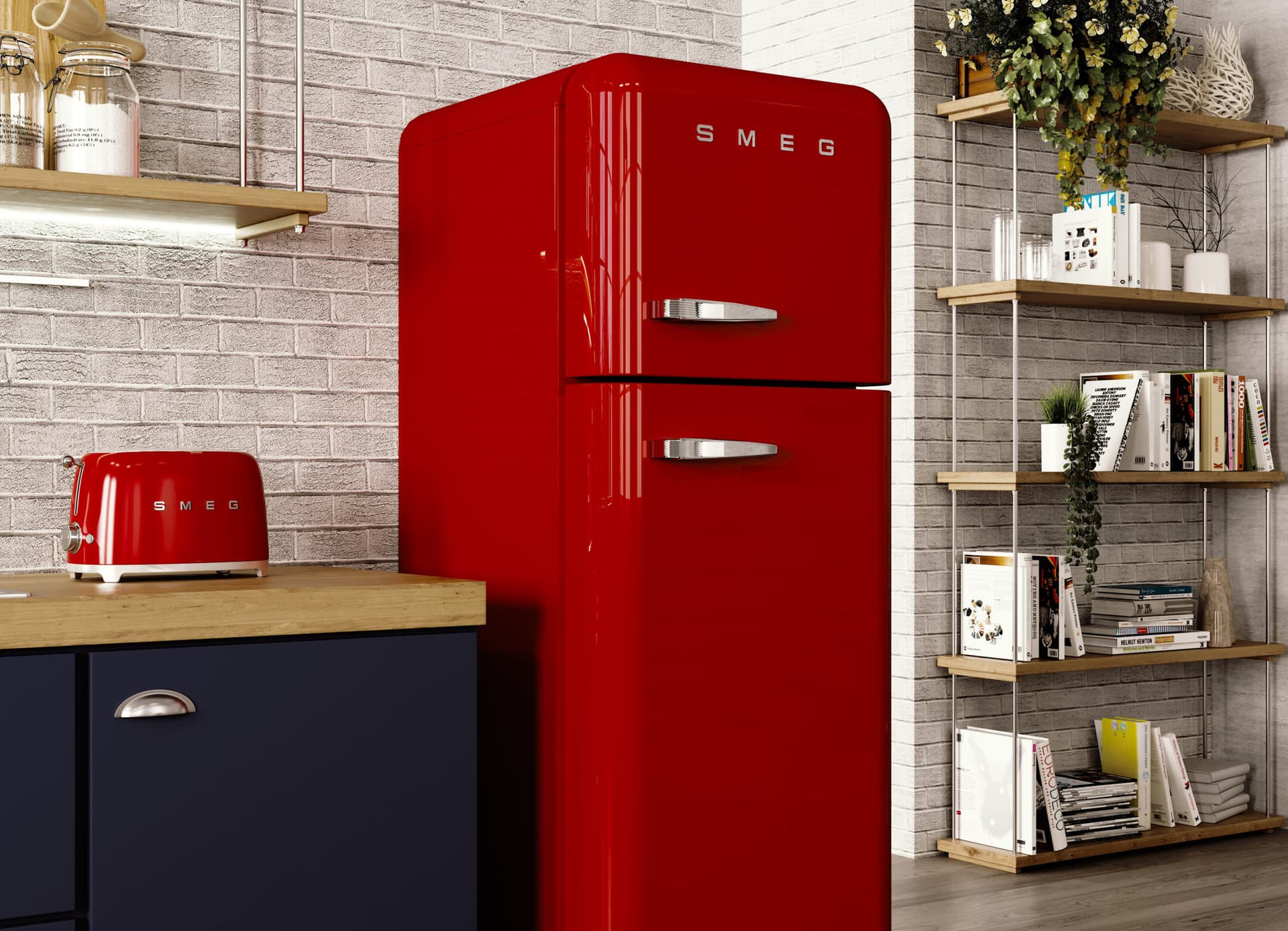 SMEG FAB30LPK6 retro koelkast, Roze (afbeelding 3 van 6)