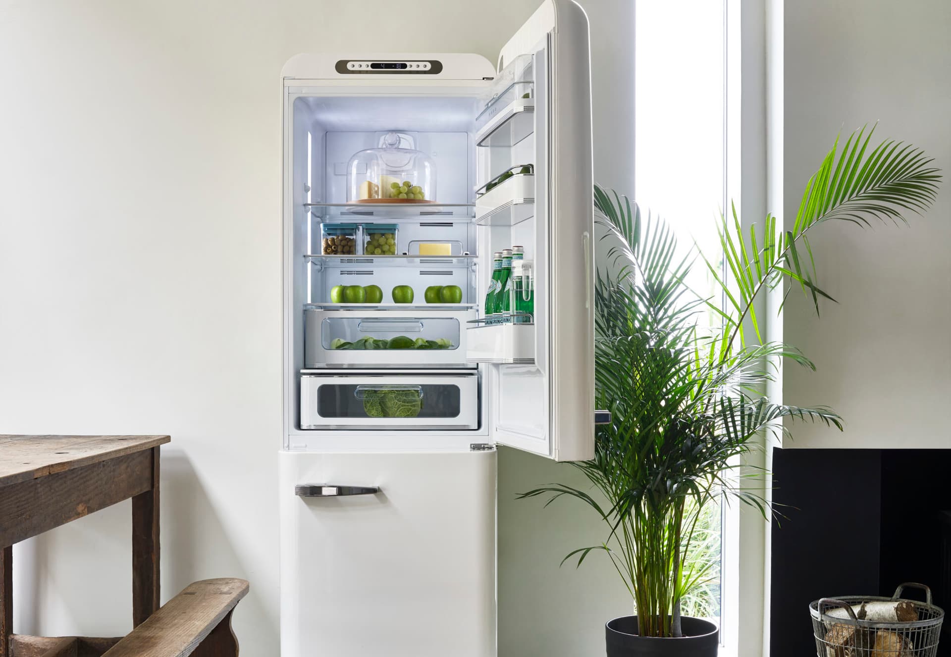 SMEG FAB32RWHM6 retro koelkast, Mat wit (afbeelding 4 van 7)
