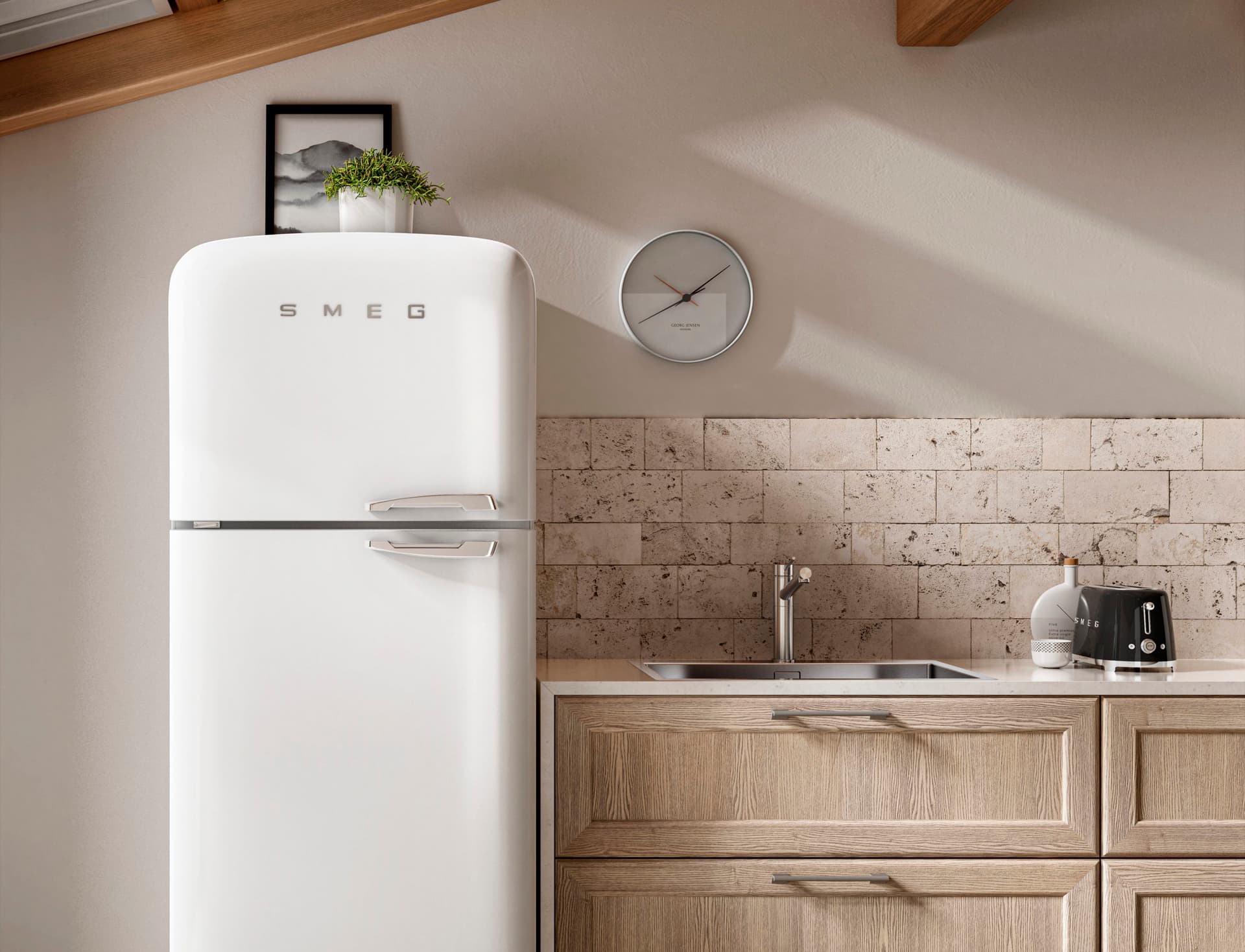 SMEG FAB50RRD5 retro koelkast, Rood (afbeelding 4 van 6)