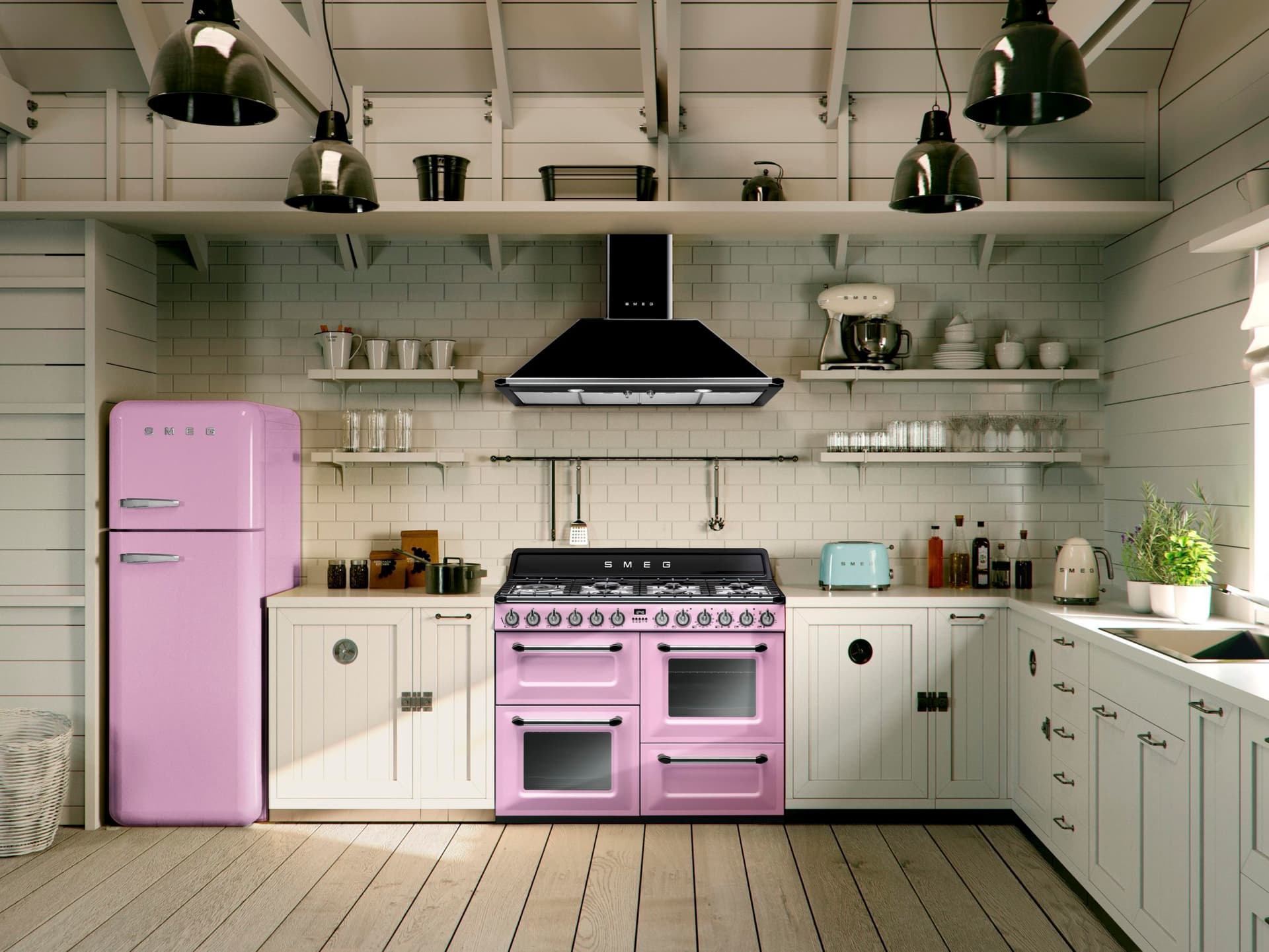 SMEG FAB30LPK6 retro koelkast, Roze (afbeelding 2 van 6)