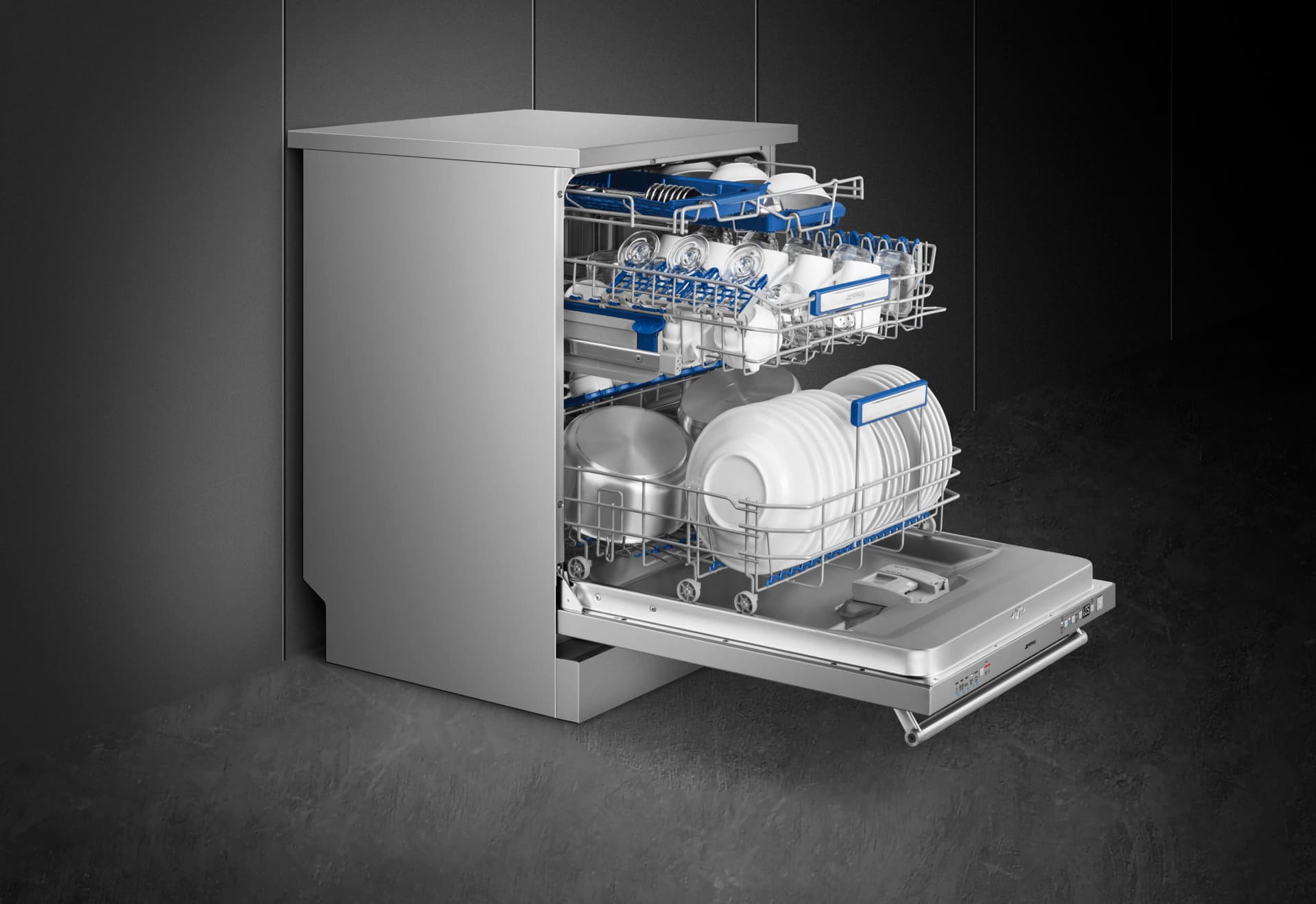 SMEG LVS345BQSTX vaatwasser, Rvs (afbeelding 3 van 4)