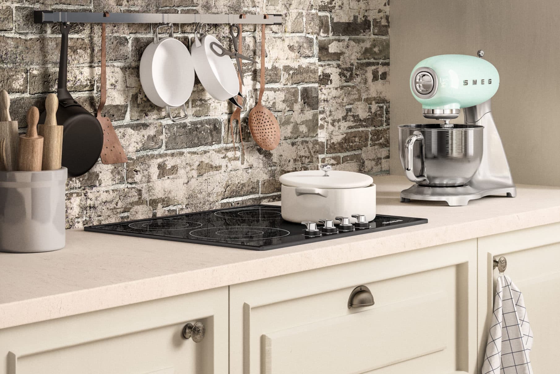 SMEG SI964PM kookplaat, Creme (afbeelding 5 van 6)
