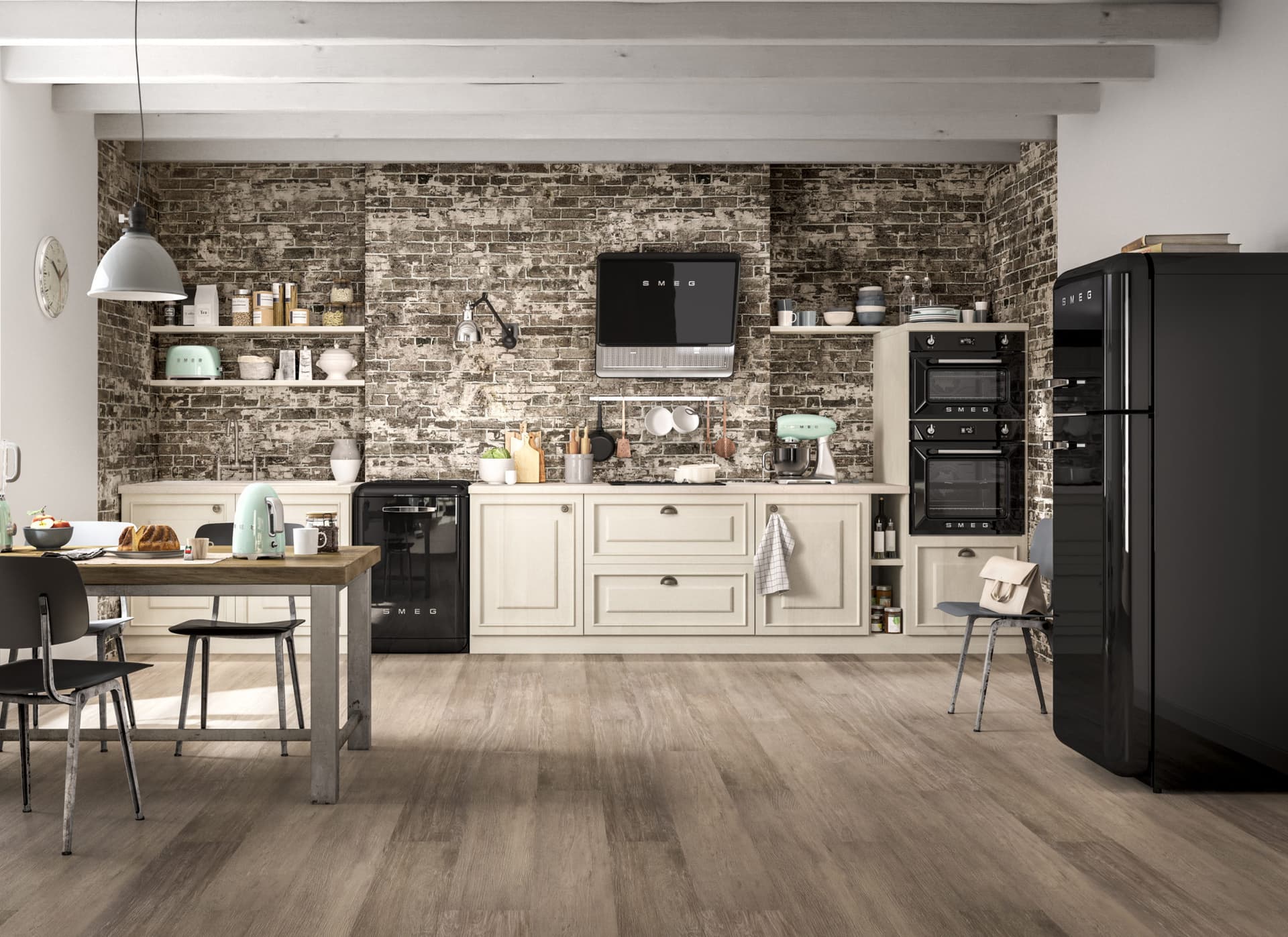 SMEG FAB30LBL6 retro koelkast, Zwart (afbeelding 3 van 6)