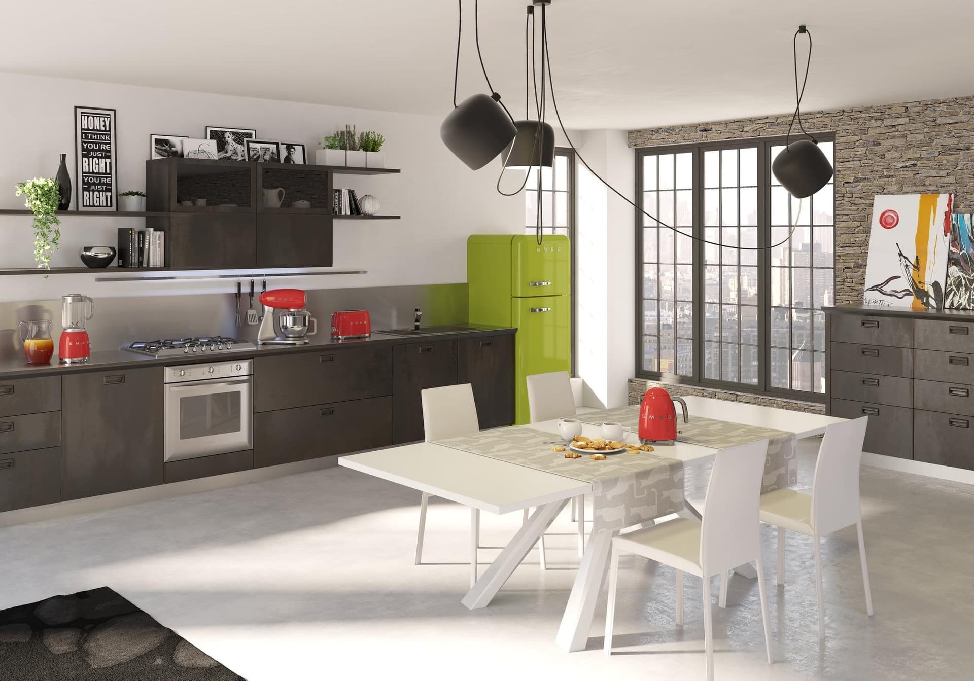 SMEG FAB30RLI6 retro koelkast, Lime groen (afbeelding 2 van 6)