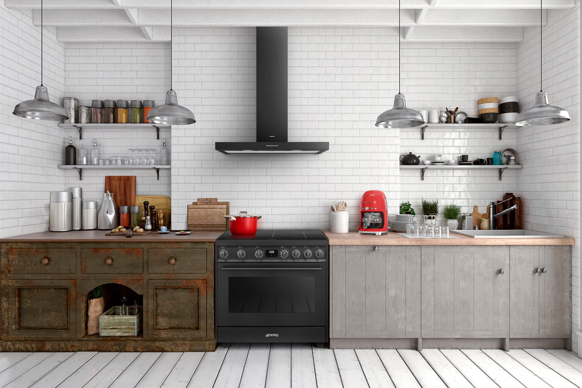 SMEG KBT900AE wand afzuigkap, Antraciet (afbeelding 3 van 5)