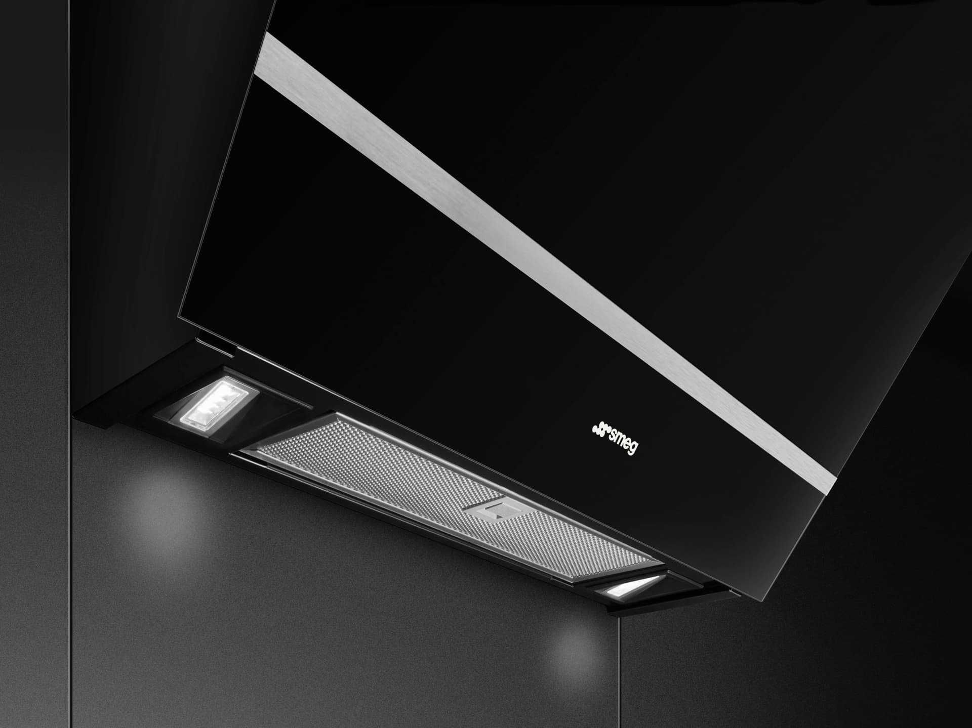 SMEG KV26N wand afzuigkap, Zwart (afbeelding 2 van 4)
