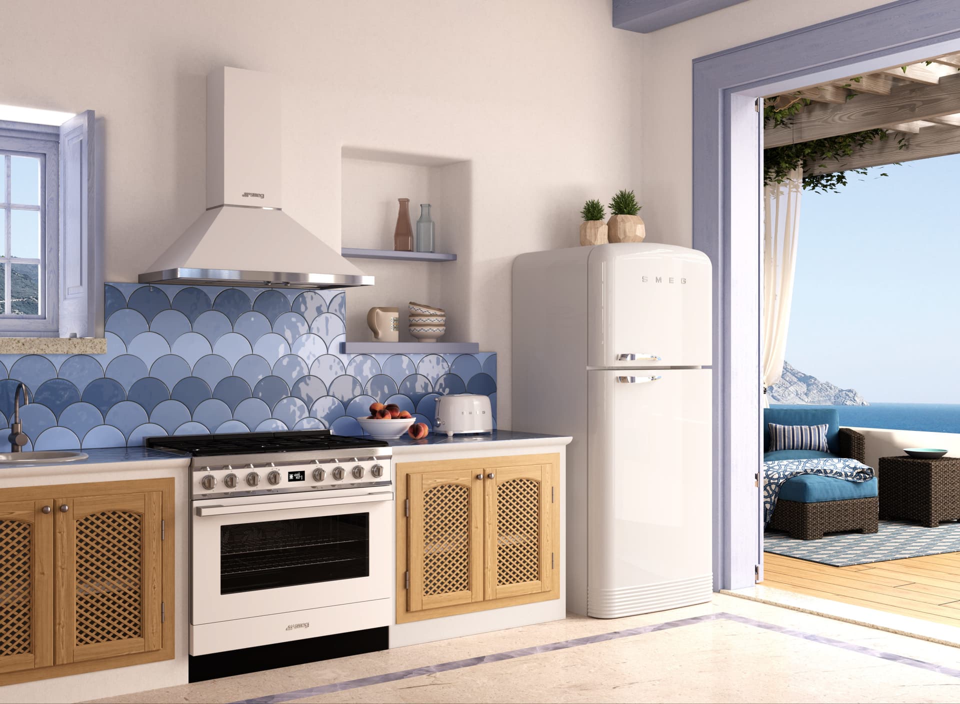 SMEG CPF92IMWH fornuis, Wit (afbeelding 3 van 5)