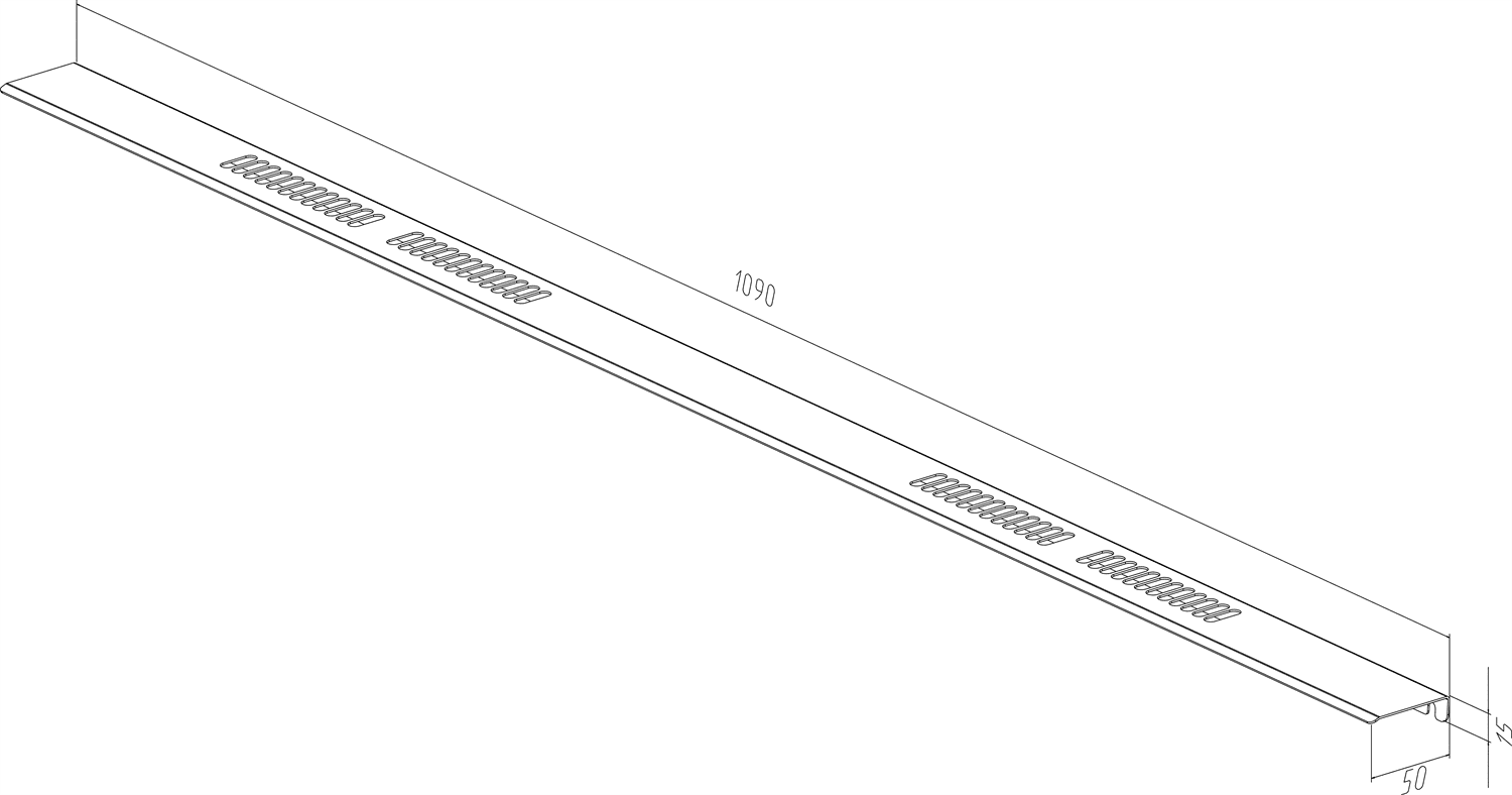 SMEG KIT600TR4110 afwerkstrip, technische tekening