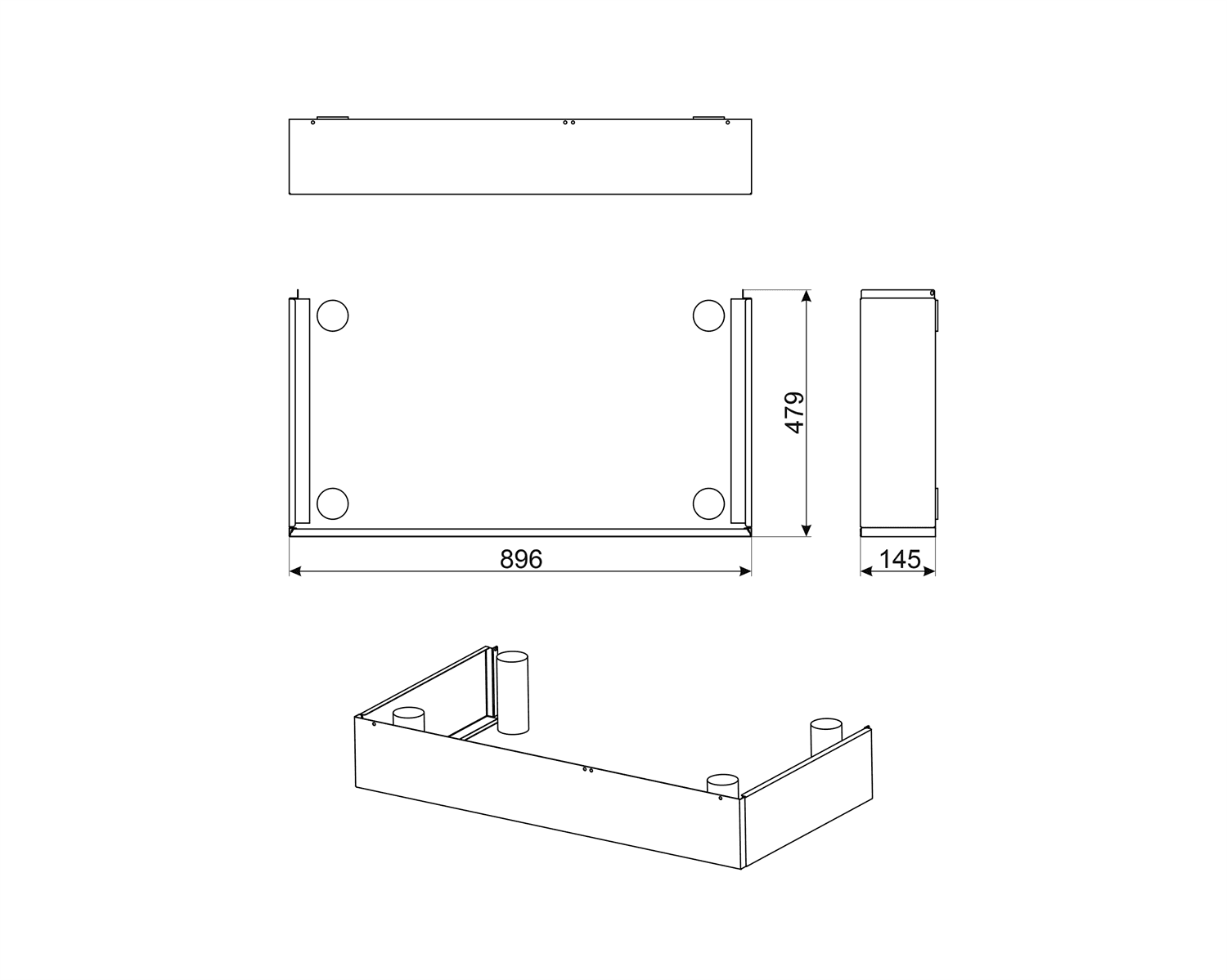 SMEG KITH95CPF9 Verhogingsset, technische tekening
