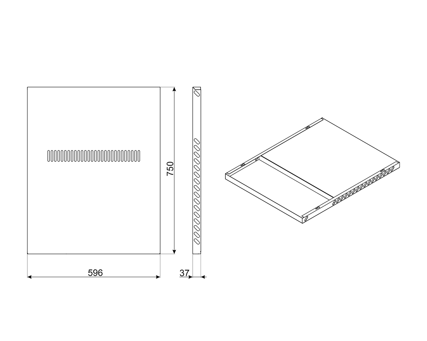 SMEG KITC6X achterwand, technische tekening
