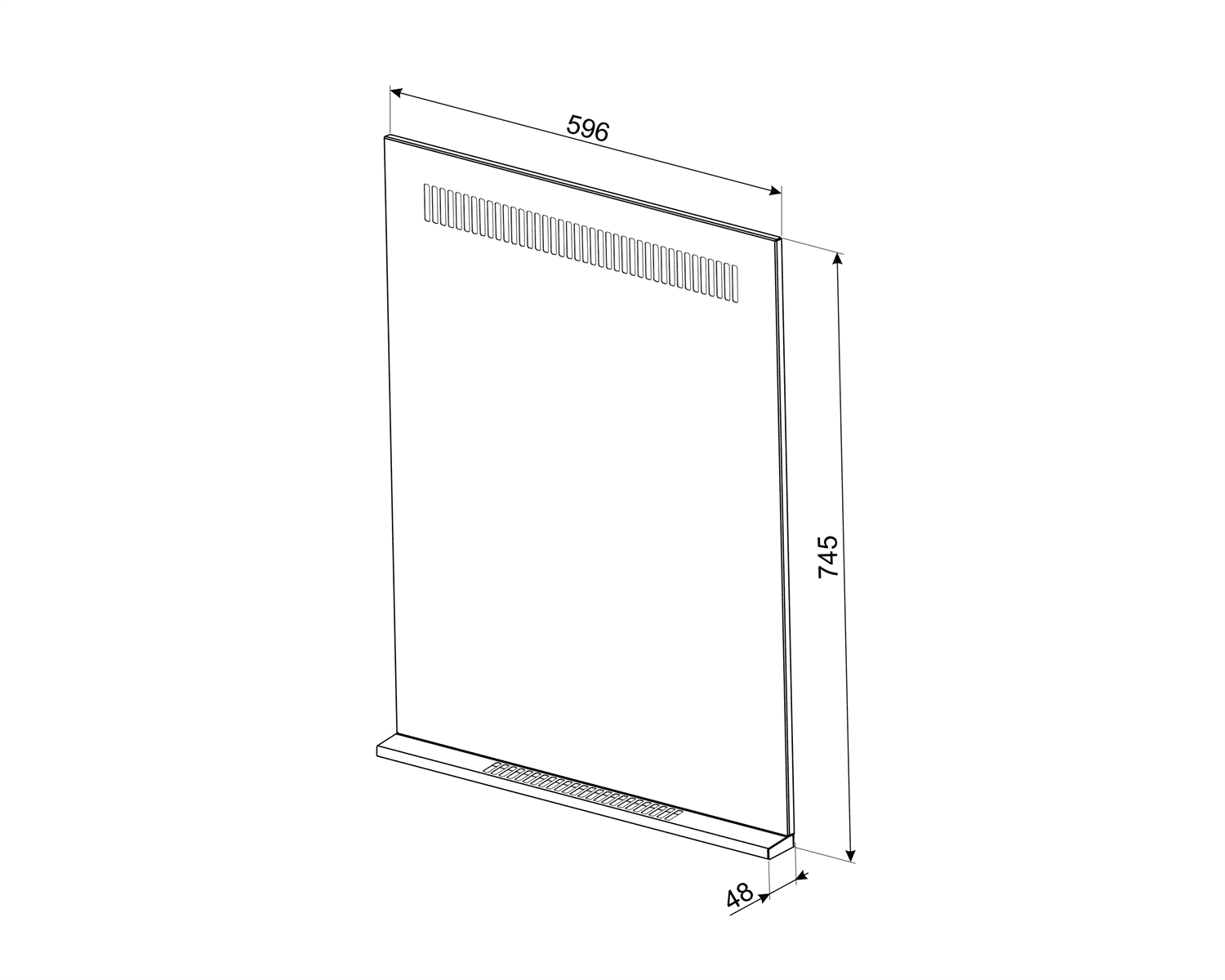 SMEG KITP60X9 achterwand, technische tekening