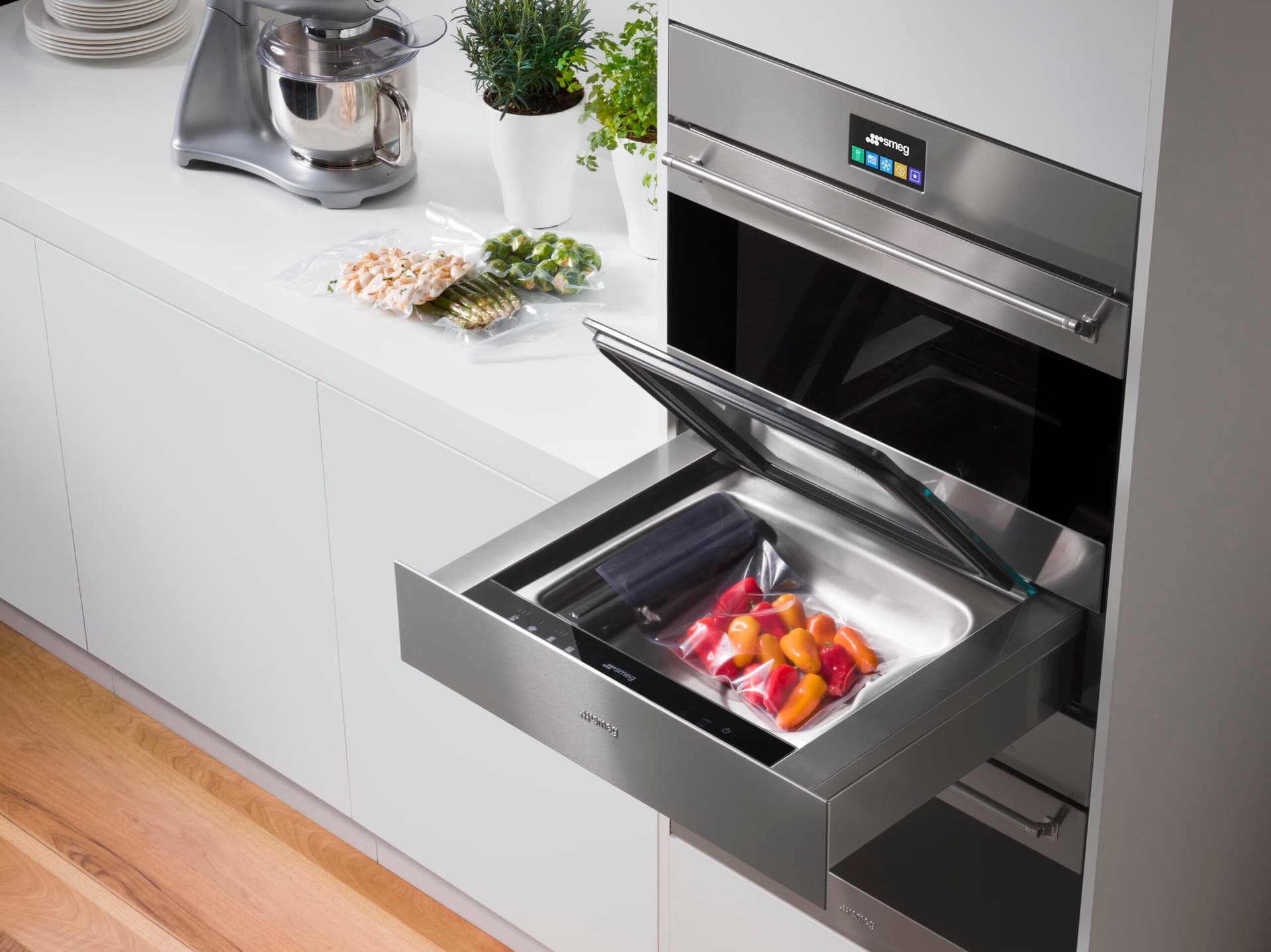 SMEG CPV115S vacumeerlade, Zilver (afbeelding 3 van 6)