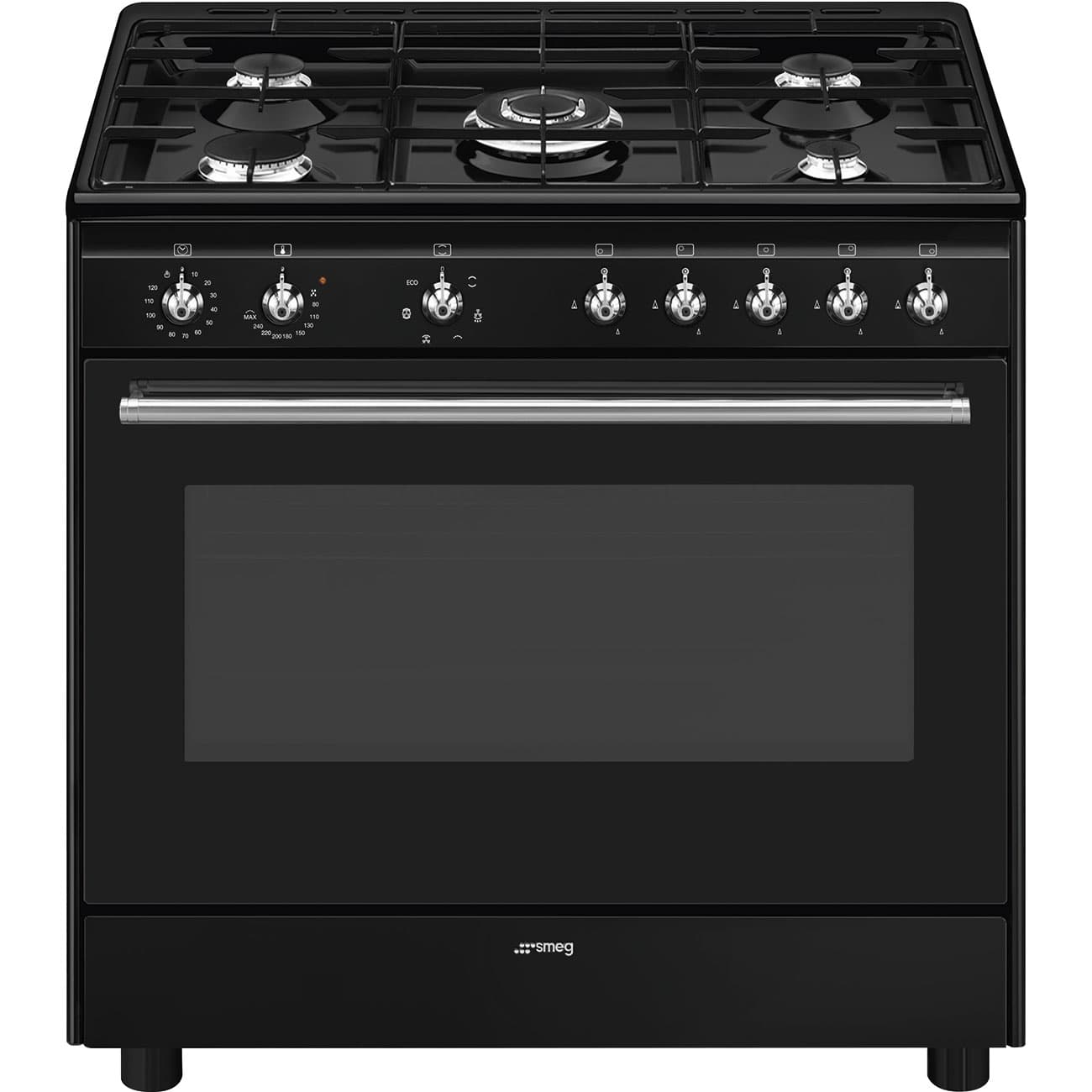 SMEG CX91GMBLNLK fornuis, Zwart