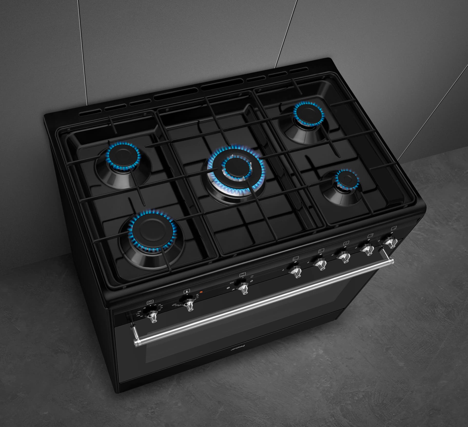 SMEG CX91GMBLNLK fornuis, Zwart (afbeelding 3 van 4)