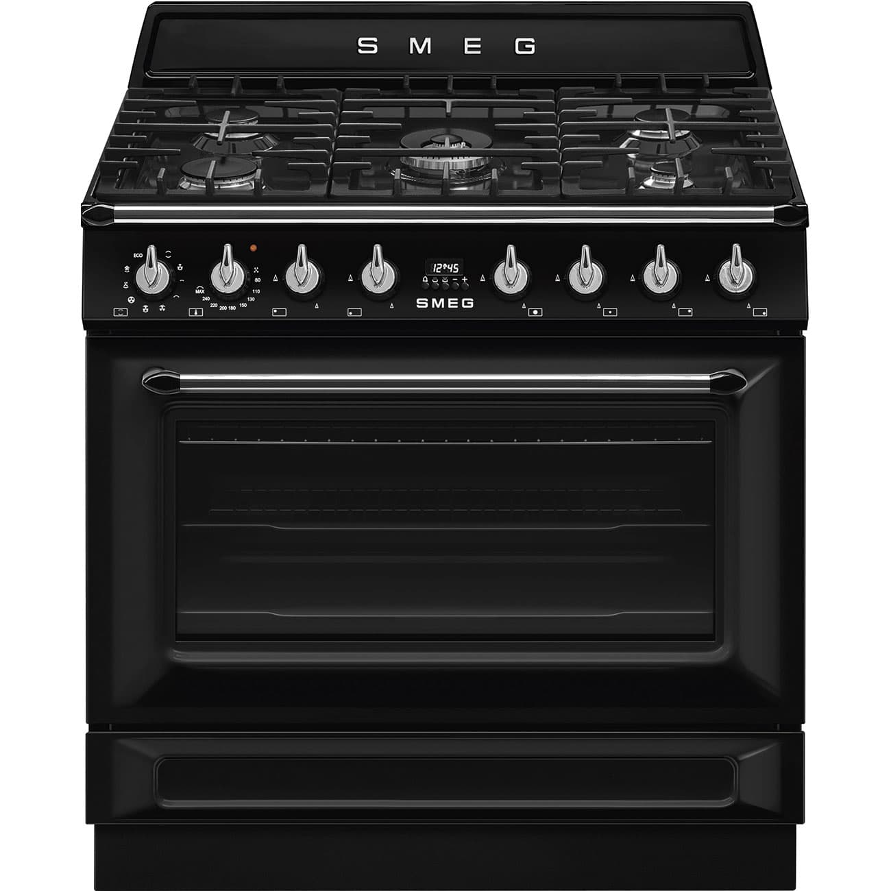 SMEG TR90GMBLNL fornuis, Zwart