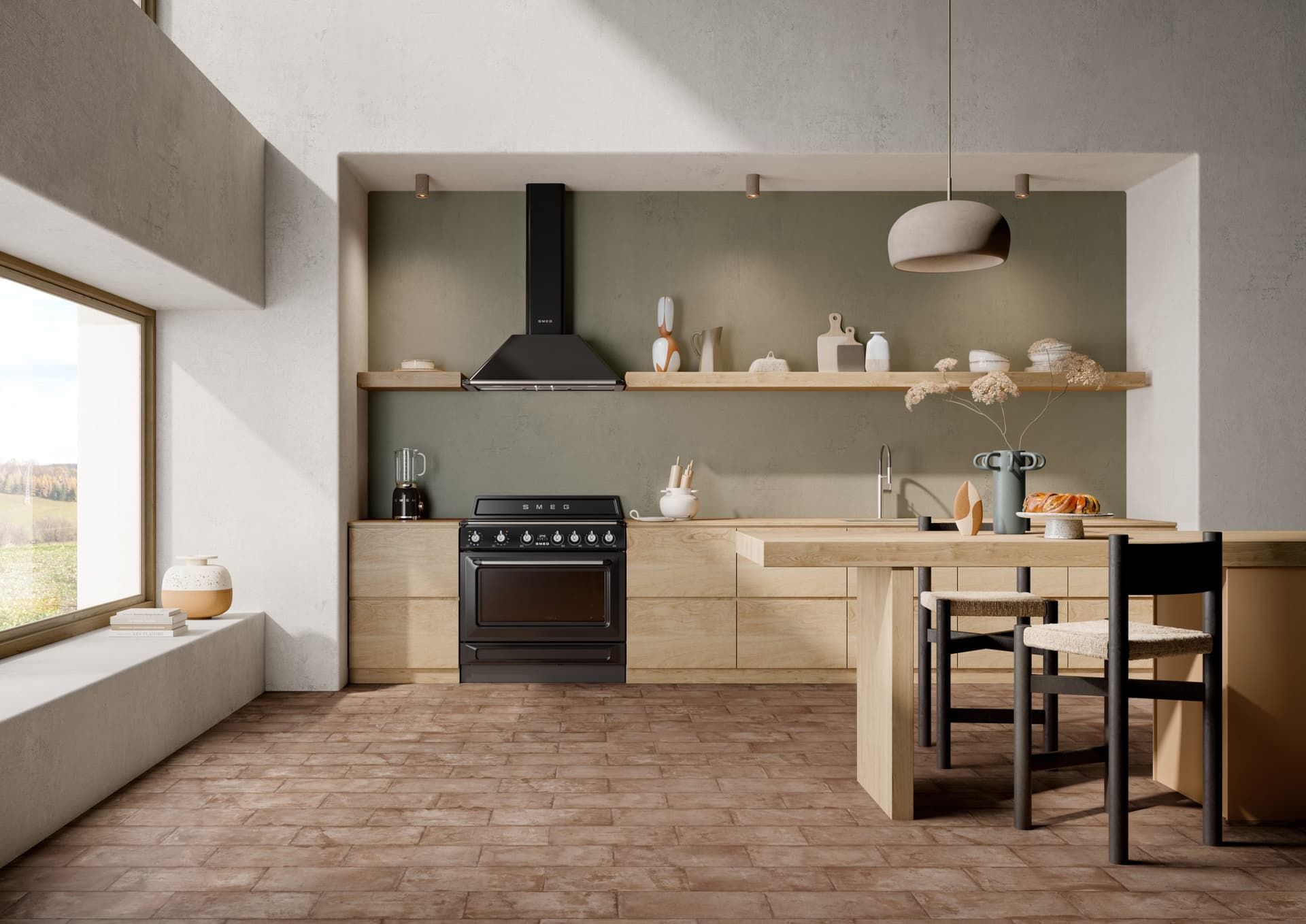 SMEG TR90GMBLNL fornuis, Zwart (afbeelding 2 van 3)