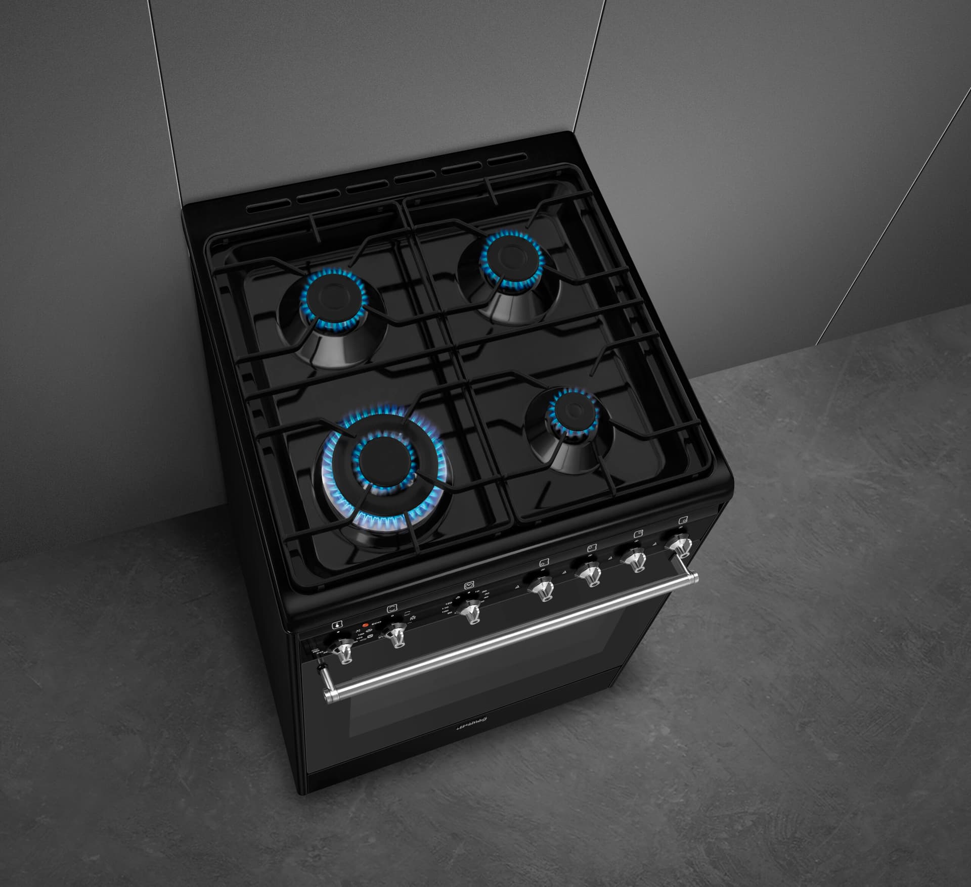 SMEG CX61GMBLNLK fornuis, Zwart (afbeelding 2 van 4)