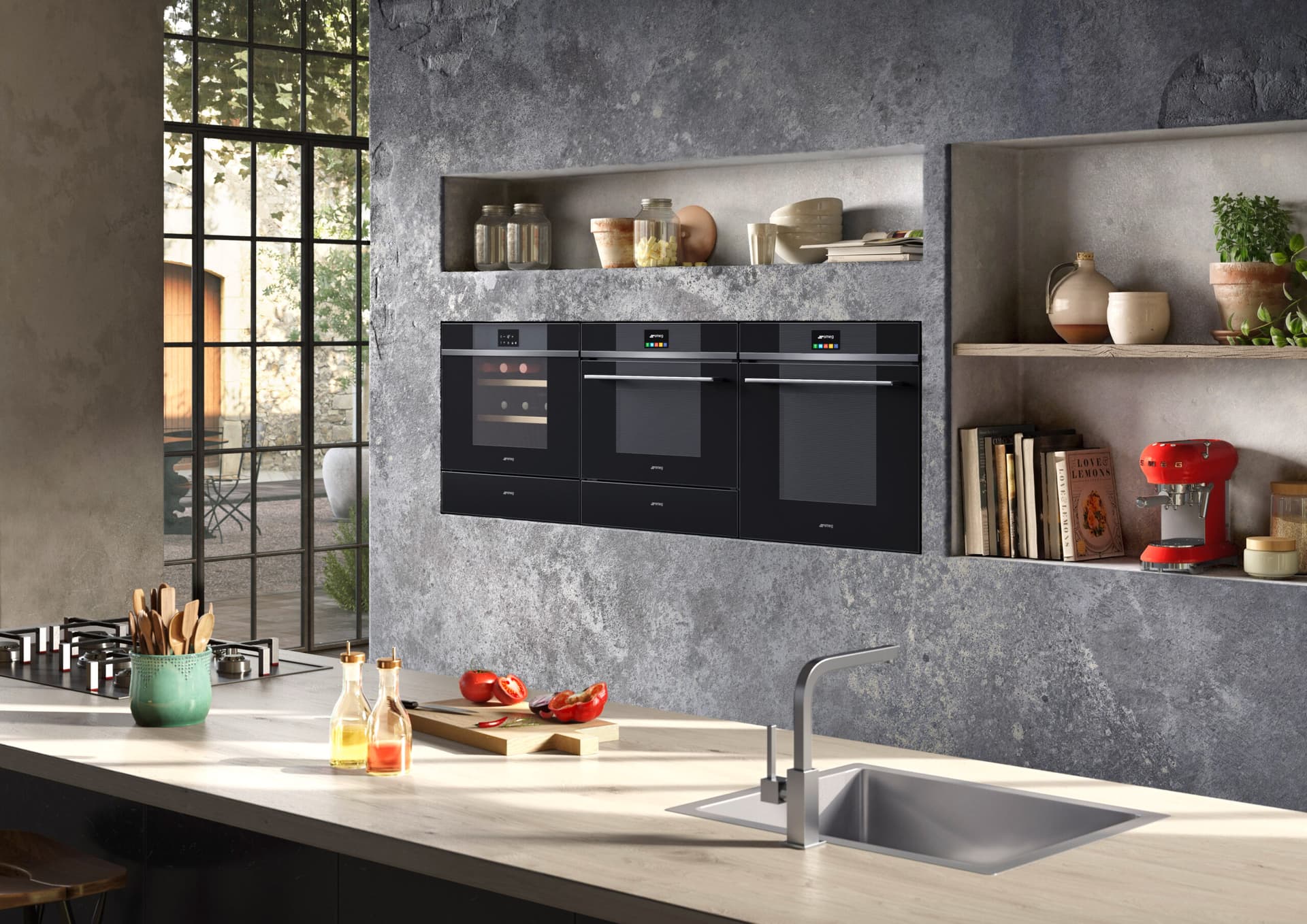 SMEG SO6102M2B3 combi-magnetron oven, Zwart (afbeelding 3 van 4)
