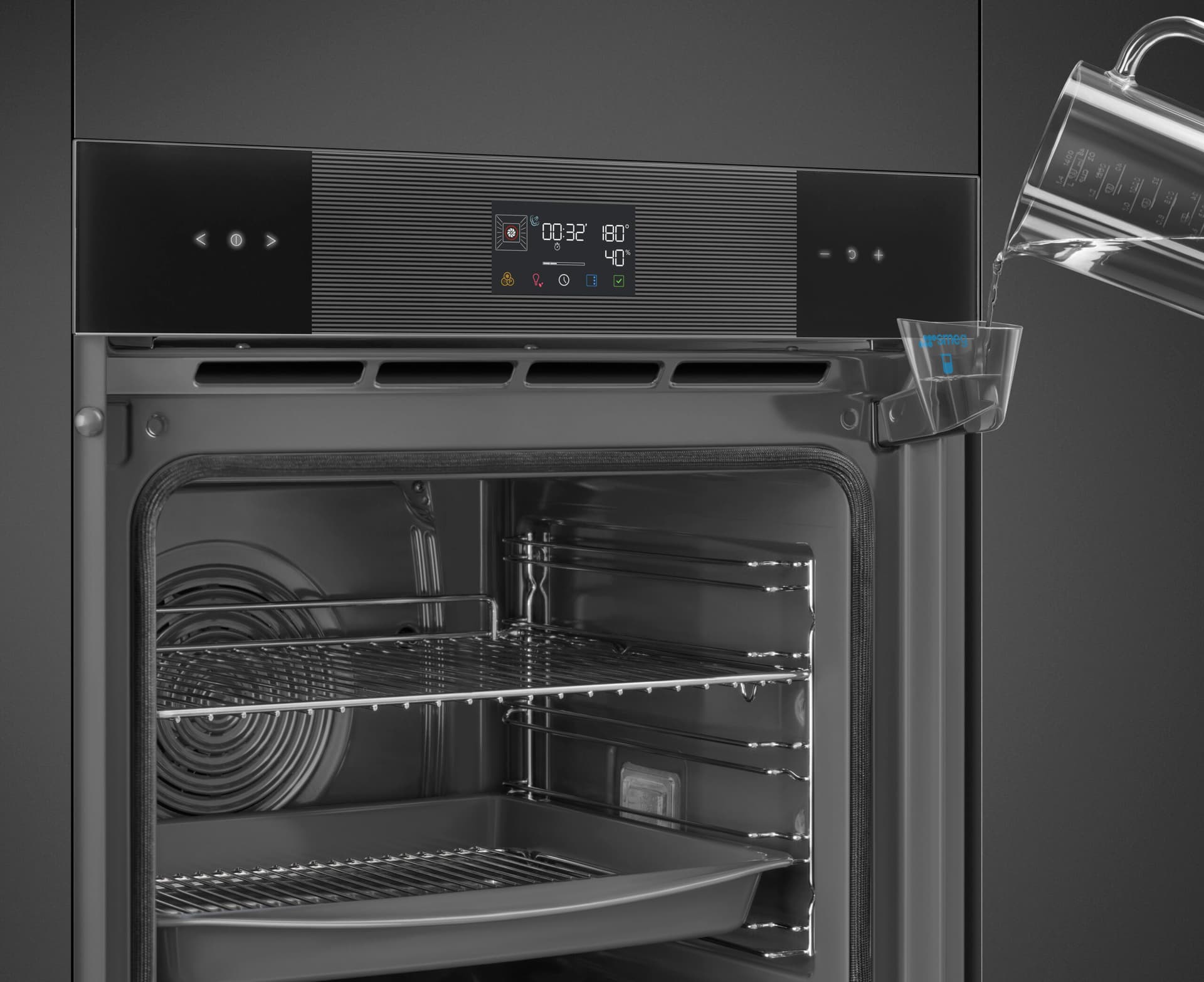 SMEG SOP6102S2PB3 combi-stoom oven, Zwart (afbeelding 3 van 4)