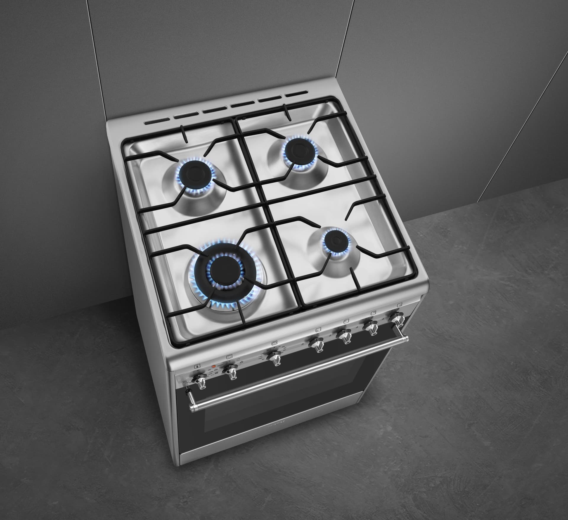 SMEG CX61GMXNLK fornuis, Rvs (afbeelding 2 van 4)