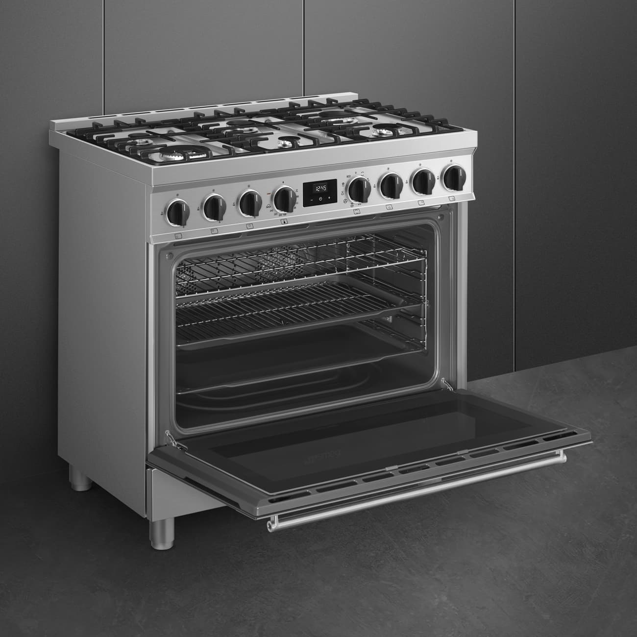 SMEG B91GMXNLK2 fornuis, Rvs (afbeelding 4 van 5)