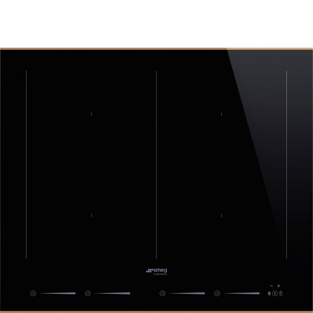SMEG SIM6644R kookplaat, Zwart