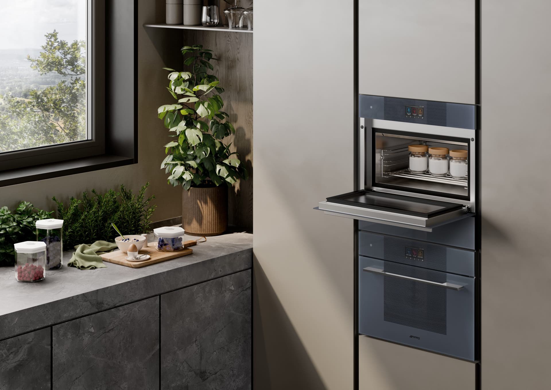 SMEG SO4104S4PG combi-stoom oven Neptune Grey (afbeelding 2 van 4)