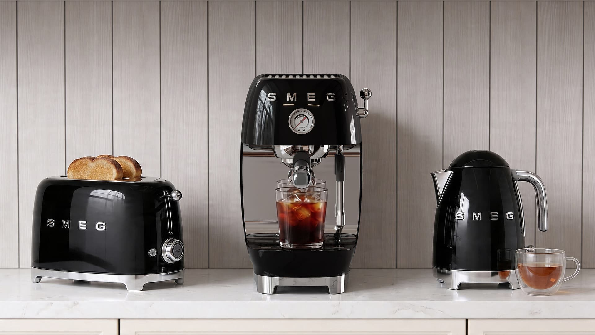 SMEG ECF03BLEU espressomachine, Zwart (afbeelding 2 van 6)