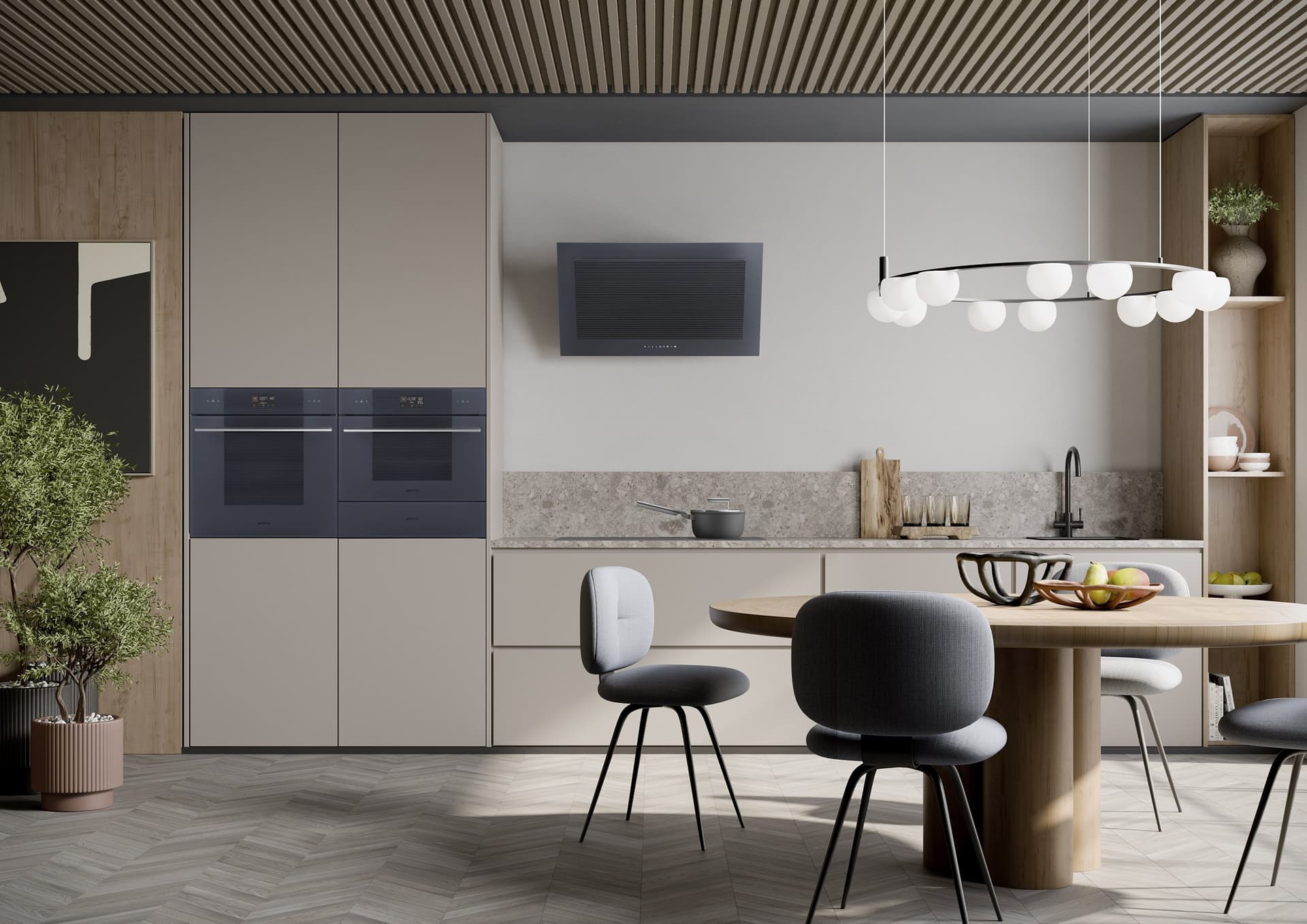 SMEG CPRT115G warmhoudlade, Neptune Grey (afbeelding 2 van 3)